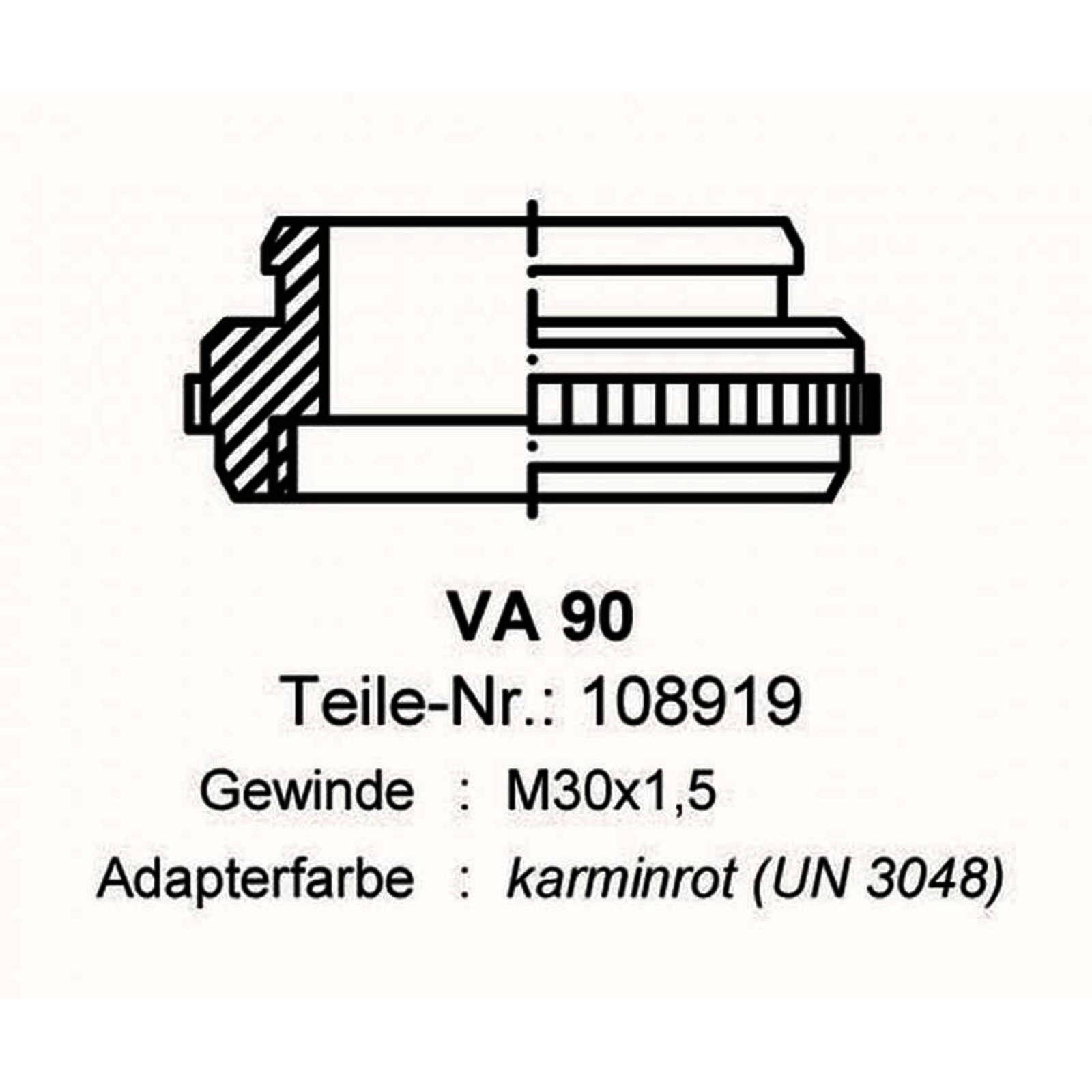 Ventilanpassung VA 90 für Stellantrieb Fußbodenheizung