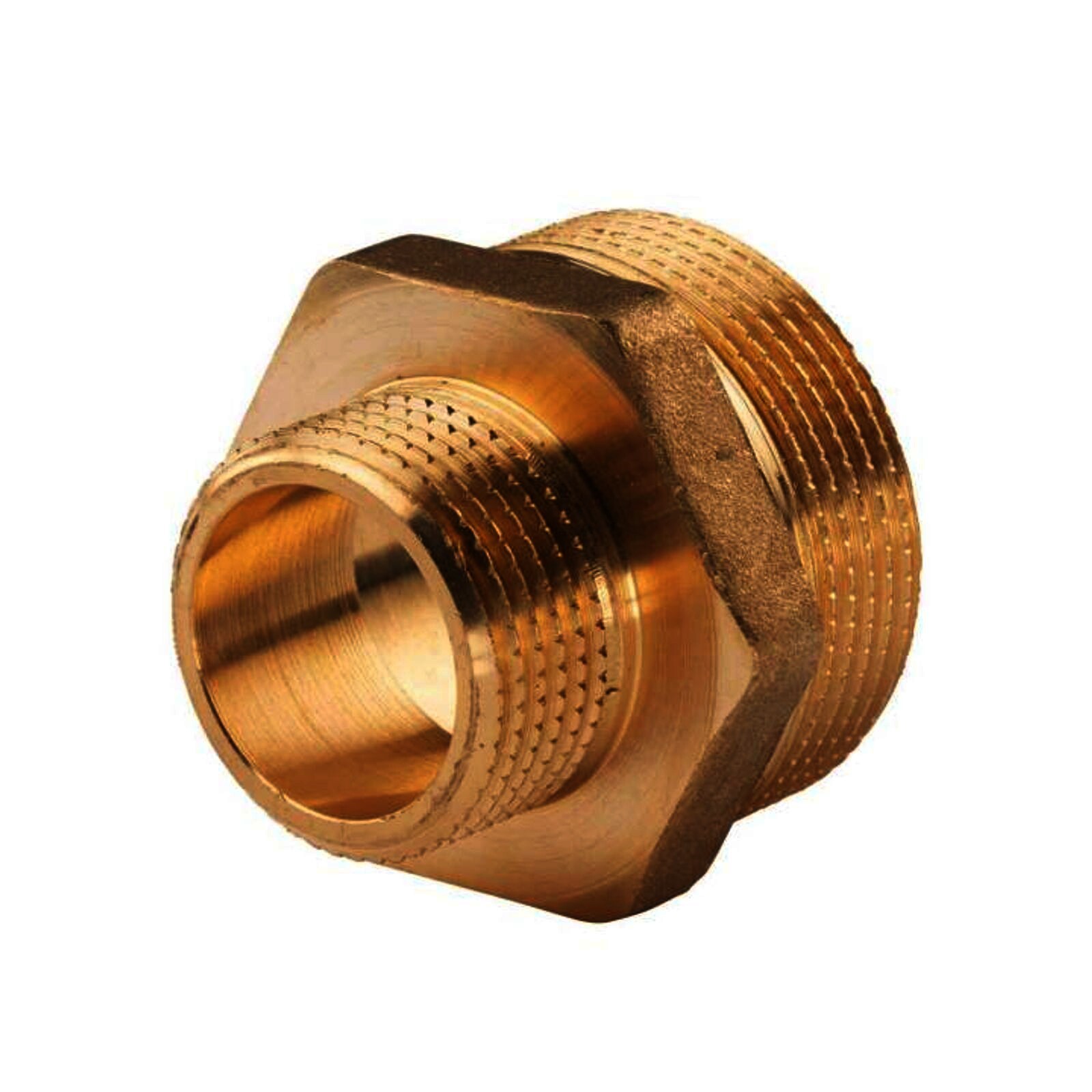 Messing Gewinde-Fitting Reduziernippel 1"AG (DN 25) - 1 1/2"AG (DN 40) - schwere Ausführung