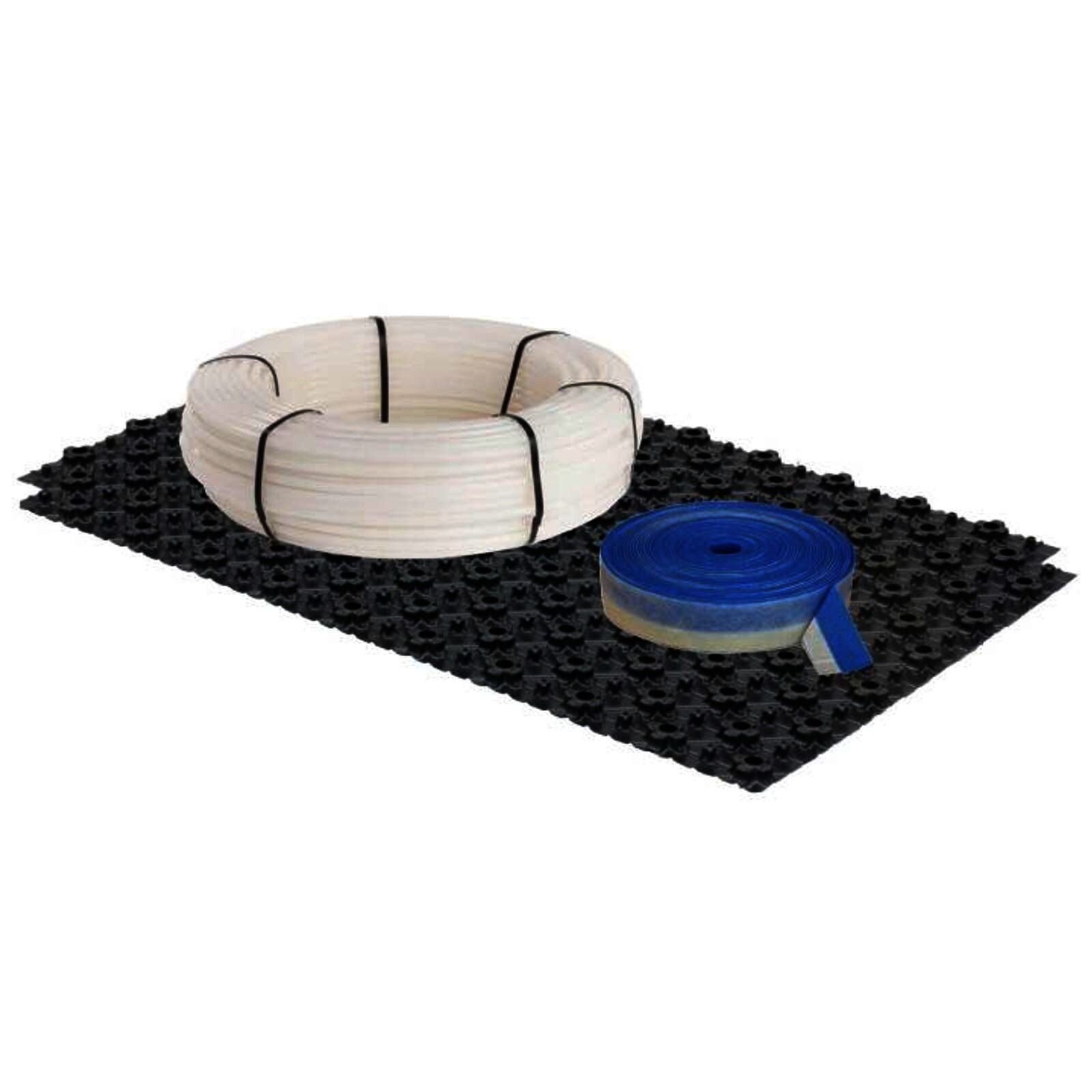 9,6 m² Set Dünnschichtsystem flach 12x2 PE-RT Rohr Raster 10 cm + Zubehör