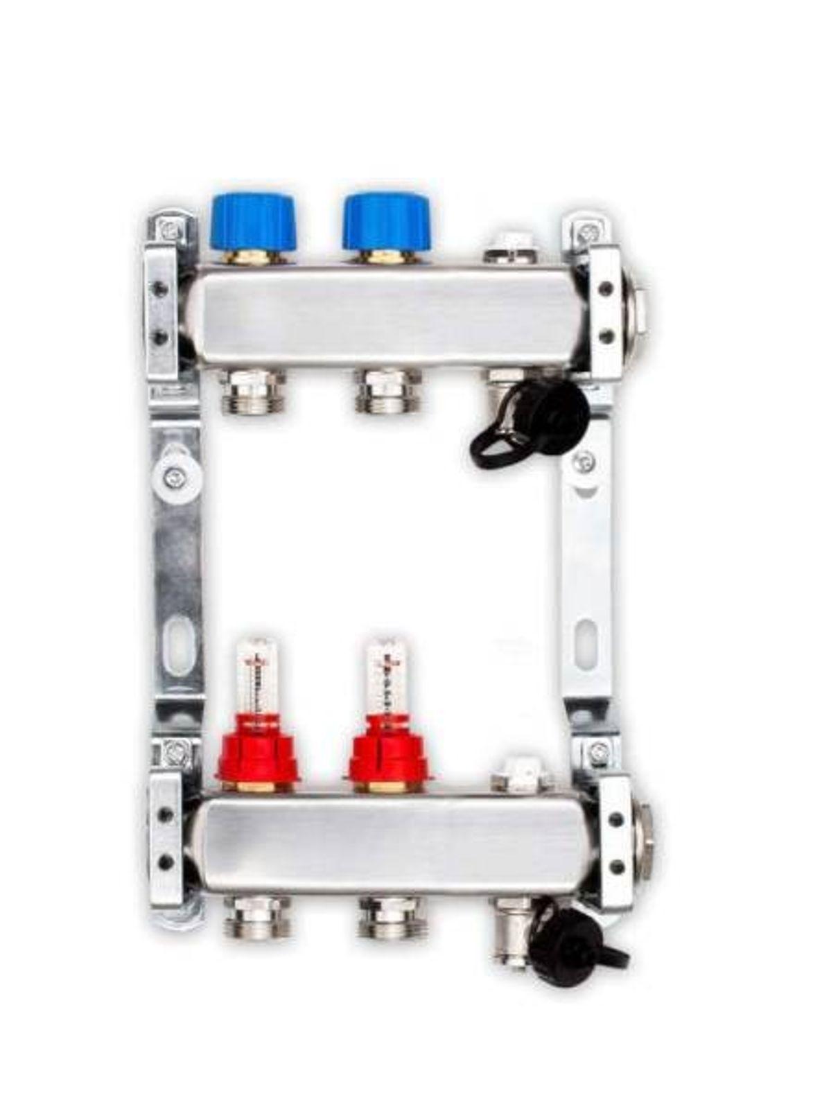 9,6 m² Set Dünnschichtsystem flach 12x2 PE-RT Rohr Raster 10 cm 2 Heizkreise Regler 230 V + Zubehör