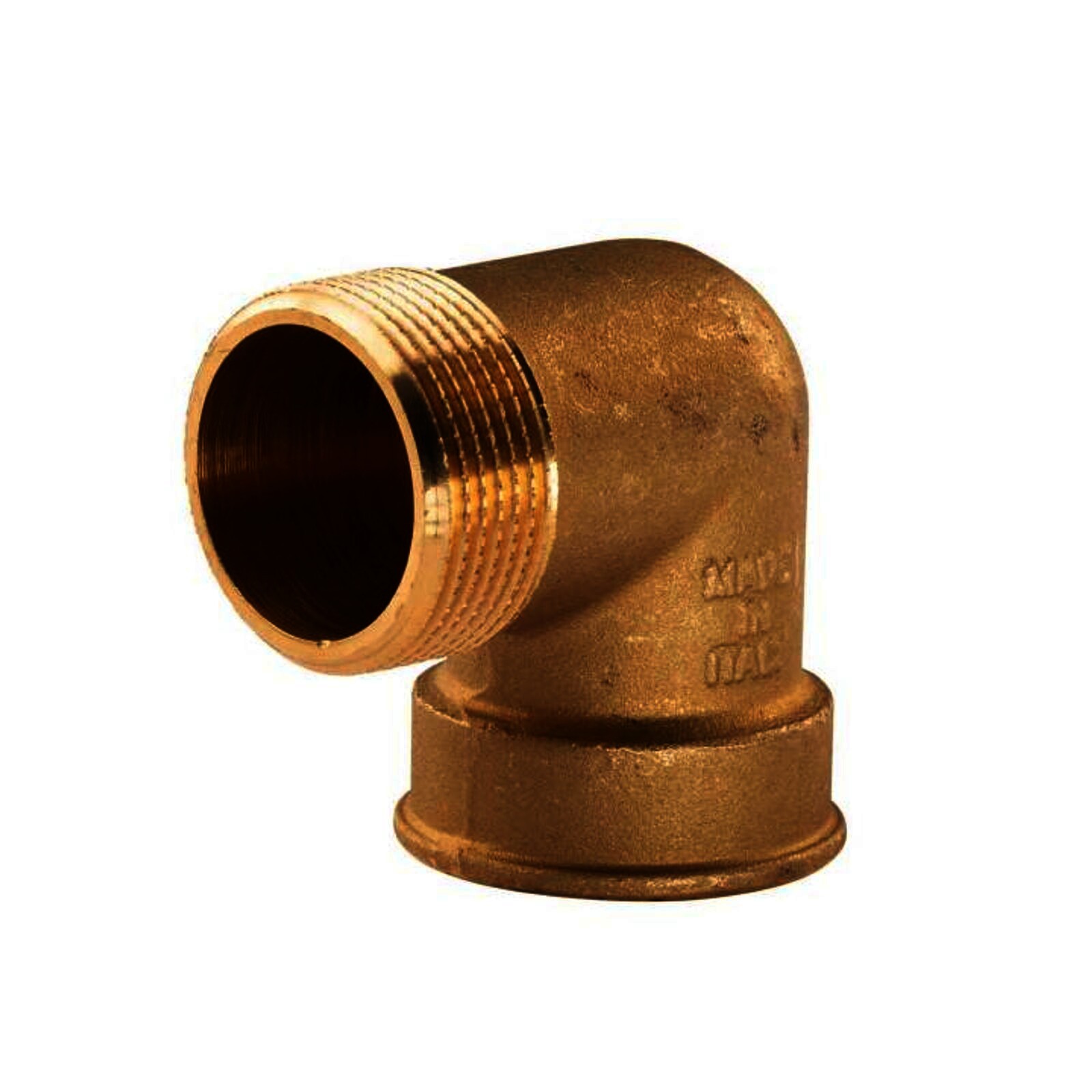 Messing Gewinde-Fitting 90° Winkel 1 1/4"IG - 1 1/4"AG (DN 32) - schwere Ausführung