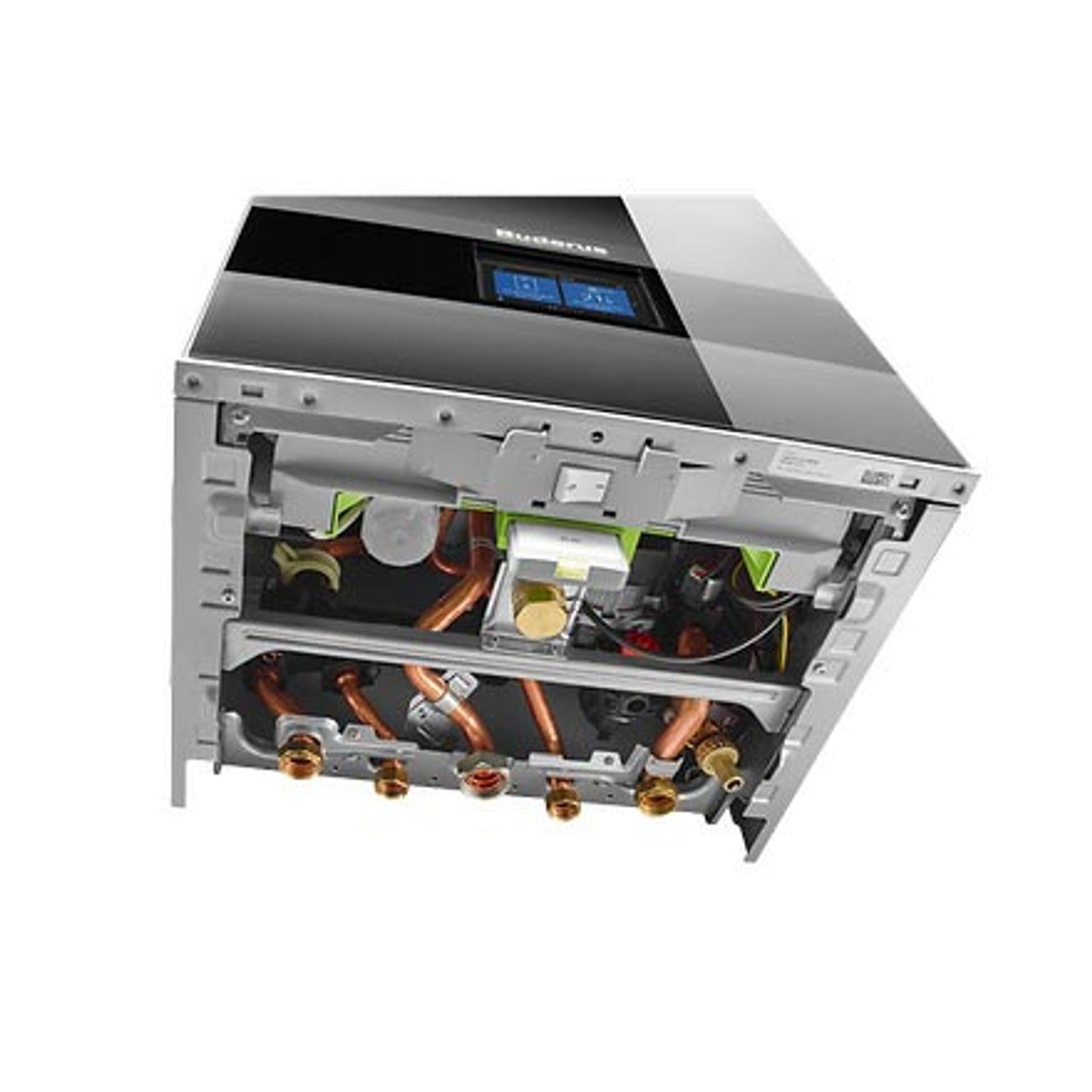 Buderus Gas-Brennwert Paket Kombigerät Logamax plus GB182i.2-25 H 25 kW in schwarz inkl. 200 l Speicher EBS-PU200