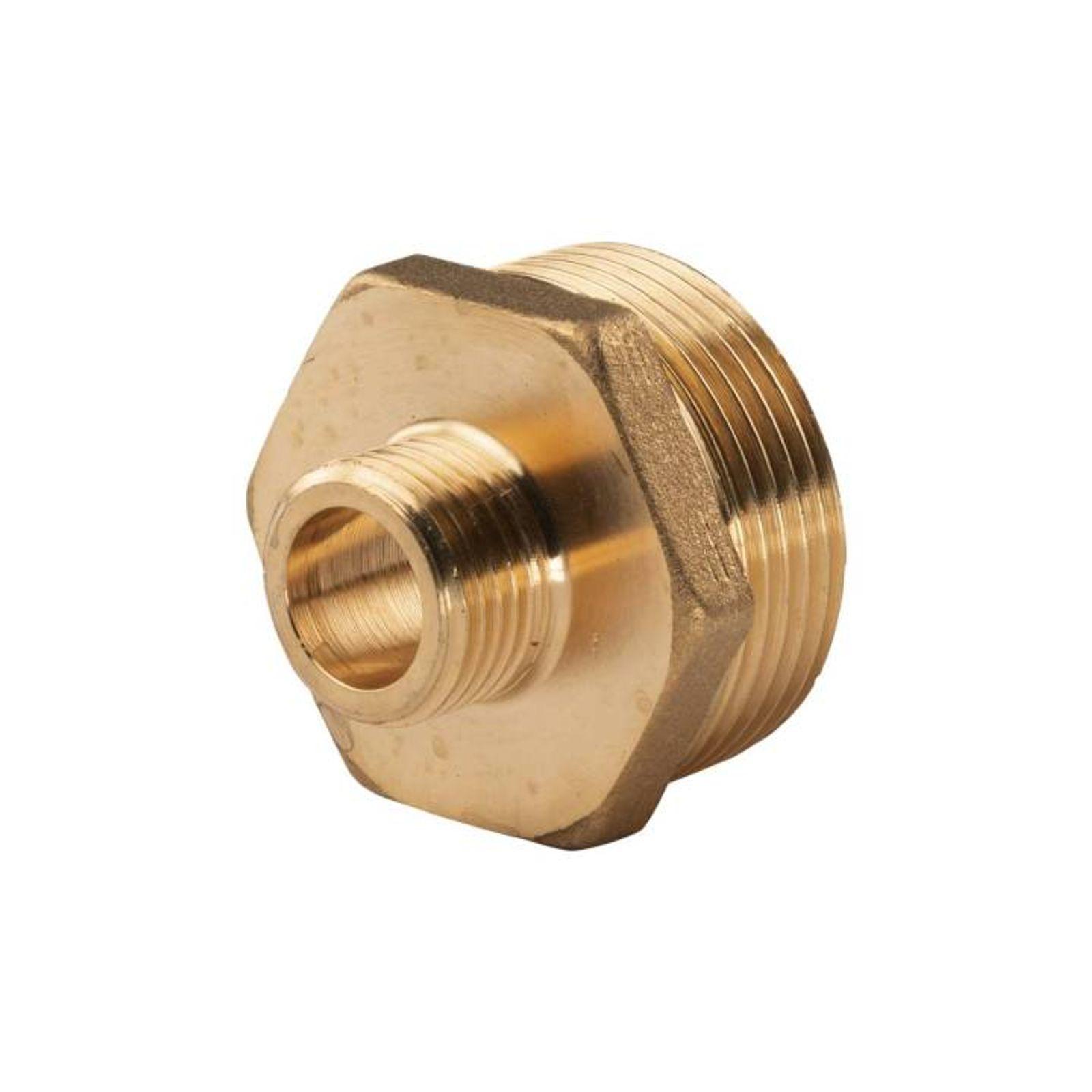Messing Gewinde-Fitting Reduziernippel 1 1/4''AG (DN 32) - 1/2"AG (DN 15) - schwere Ausführung