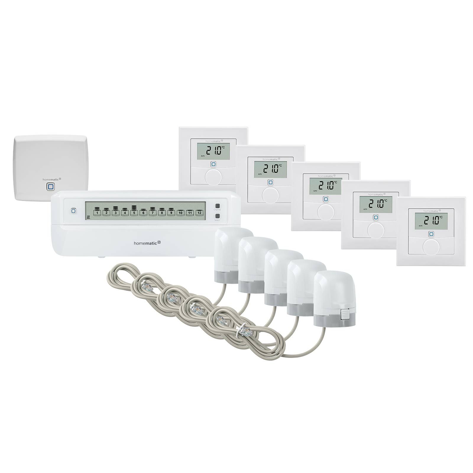Homematic IP Smart Home Fußbodenheizung motorisch Set für 3 Zimmer