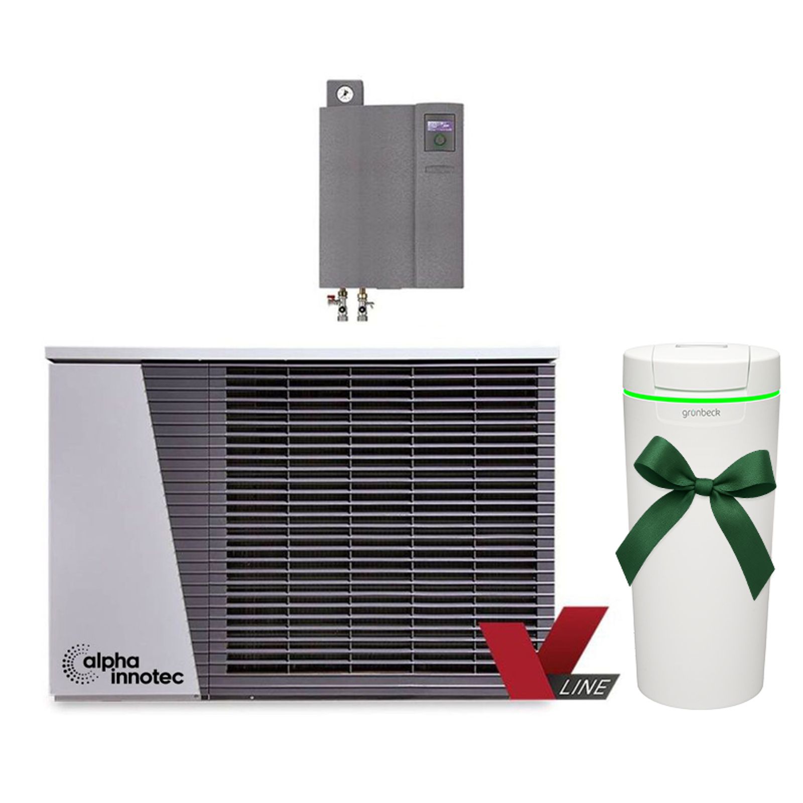 alpha innotec Luft/Wasser Wärmepumpe LWDV 91-1/3-HDV 9-1/3 inkl. GRATIS Grünbeck Enthärtungsanlage softliQ:SE18