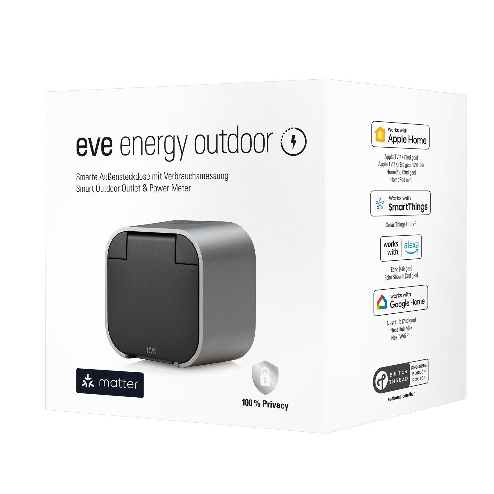 Eve Energy Outdoor - Smarte Außensteckdose mit Verbrauchsmessung