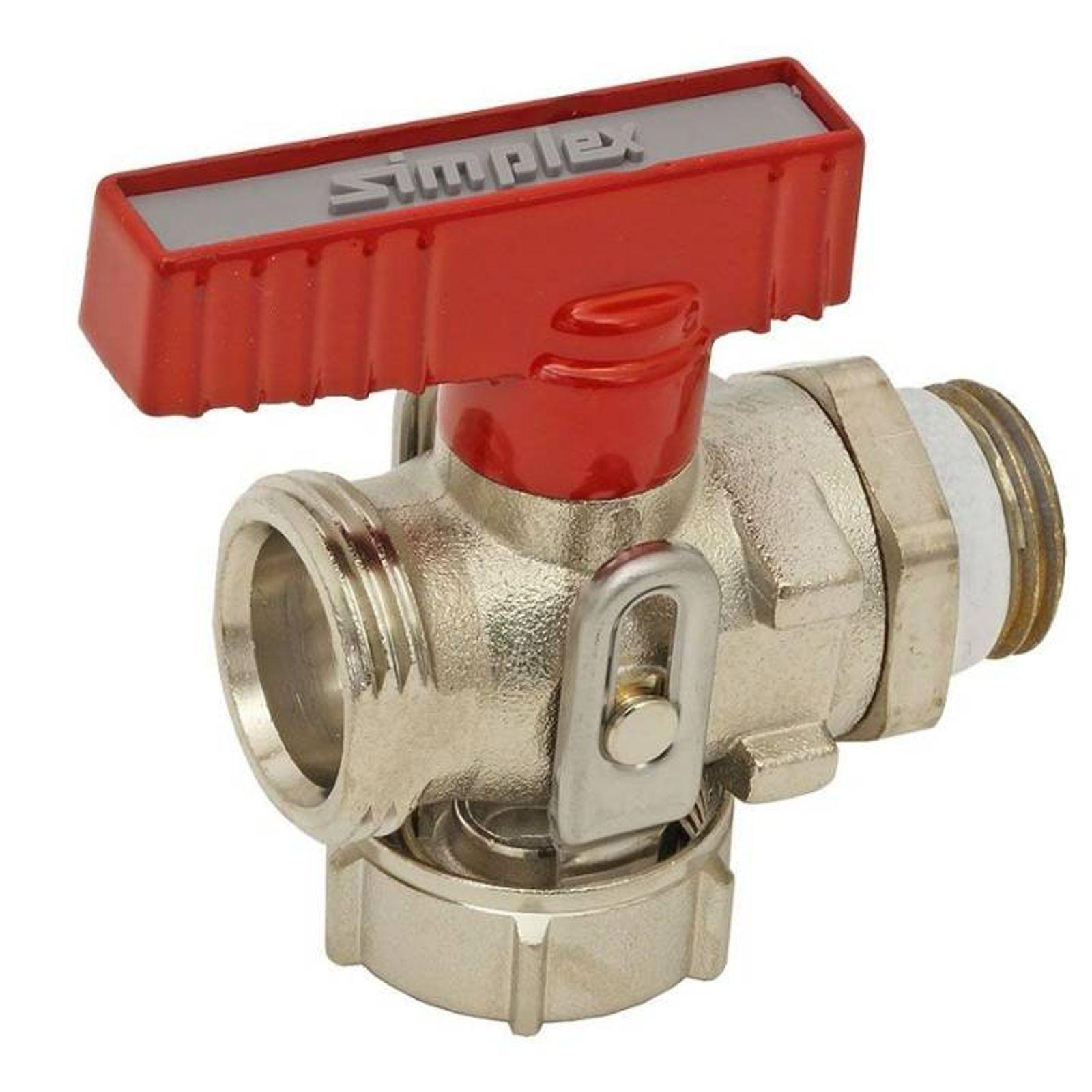 Simplex KFE-Kugelhahn PN 16 G ½ Zoll mit Flügelgriff und Schlauchverschraubung