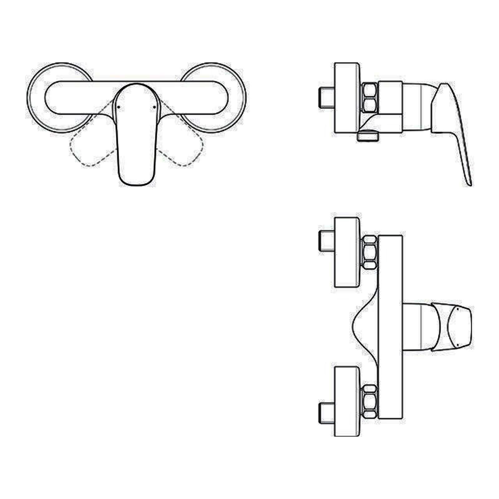 Ideal Standard Brausearmatur AP Ceraflex Ausld. 140mm, Chrom