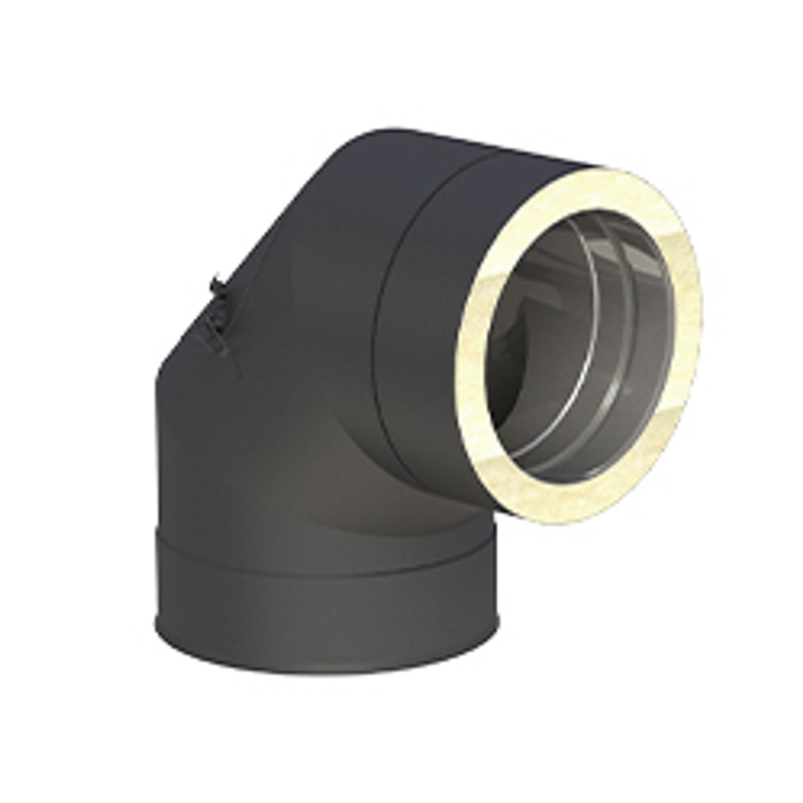 Jeremias DW-BLACK Winkel 90° mit Revision runde Öffnung Edelstahl matt schwarz