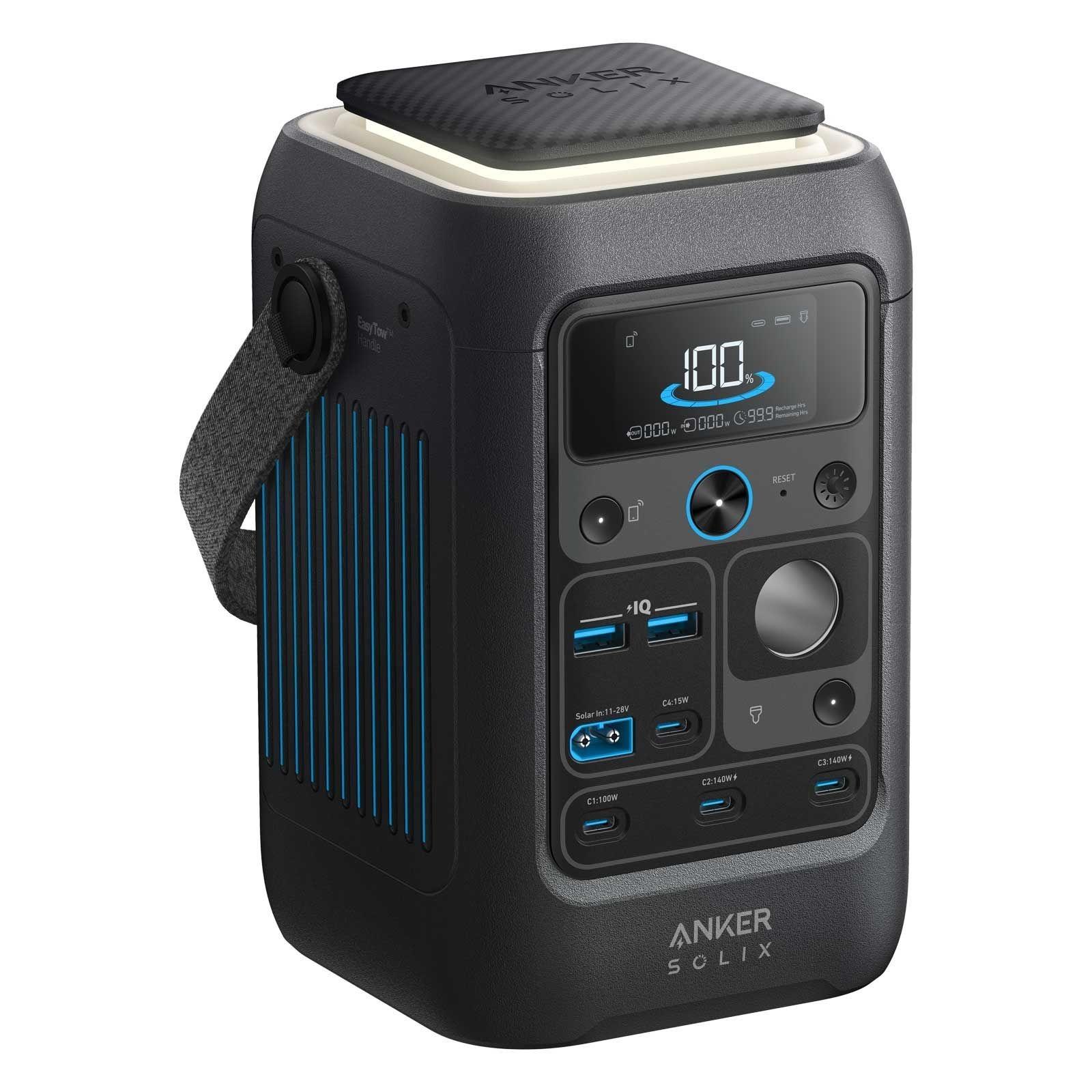 Anker SOLIX C300X DC + PS100X Set – Tragbare Powerstation mit 100W Solarpanel