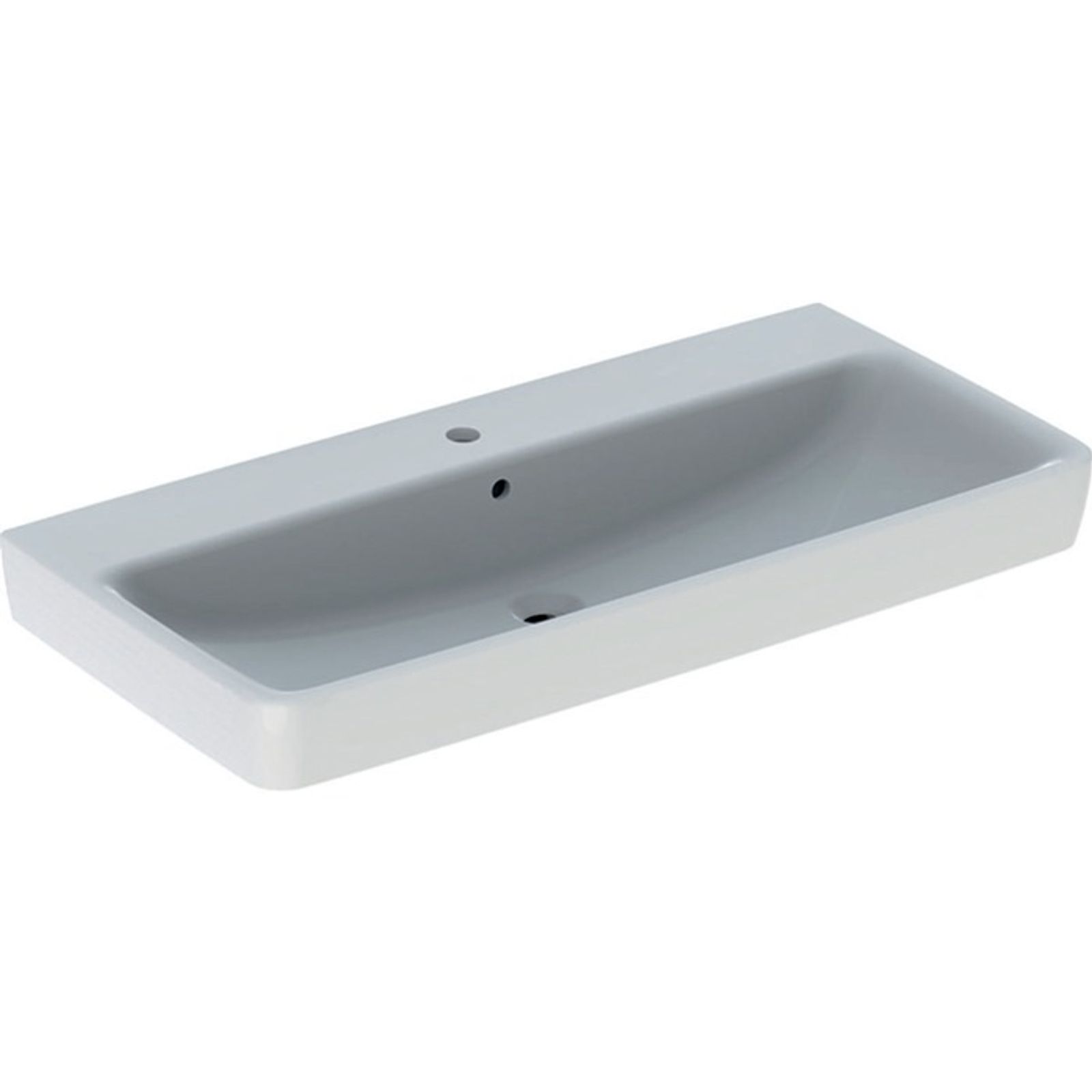 Geberit Renova Plan Waschtisch, 100x48cm m. Hl., m. Ül., weiß