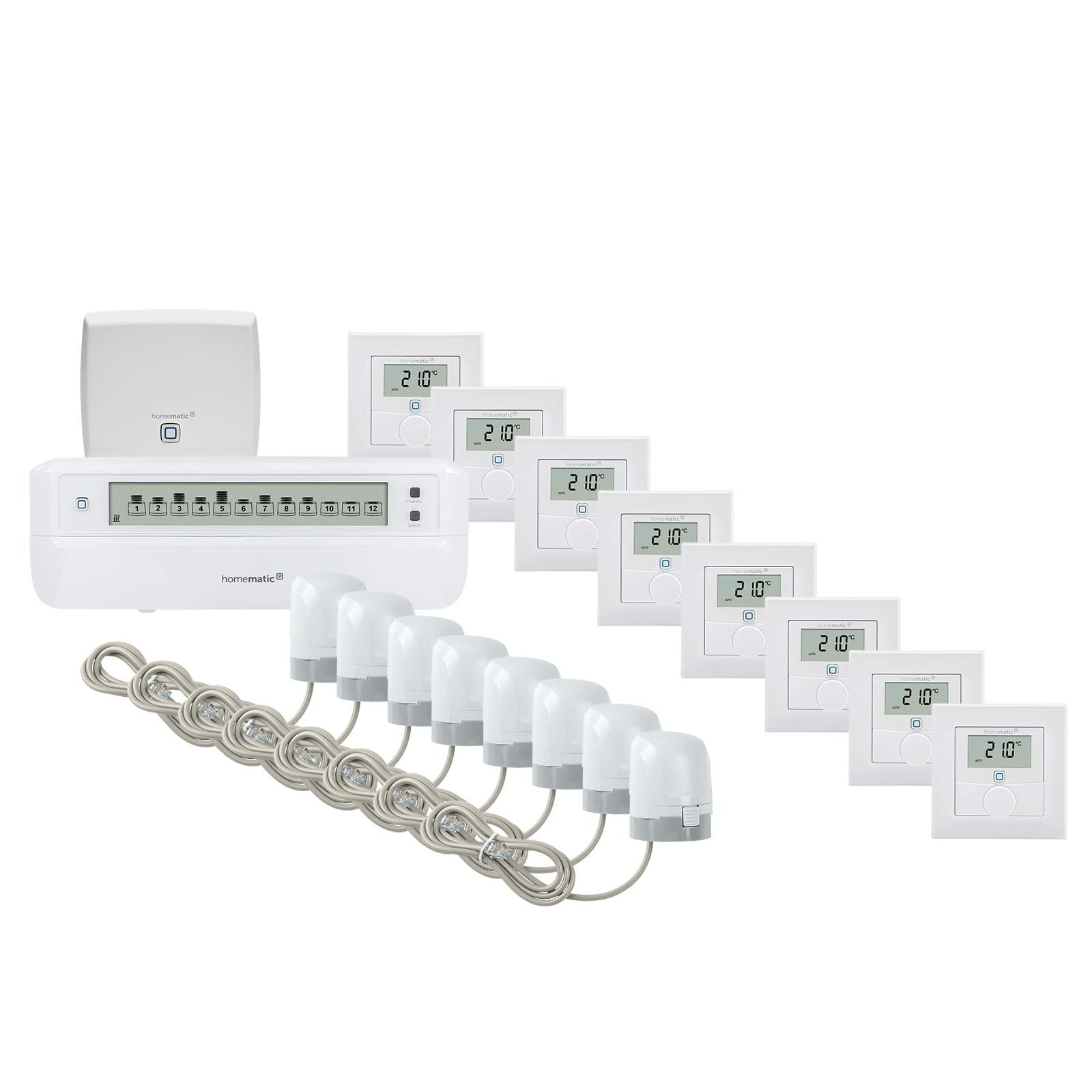 Homematic IP Smart Home Fußbodenheizung motorisch Set für 5 Zimmer