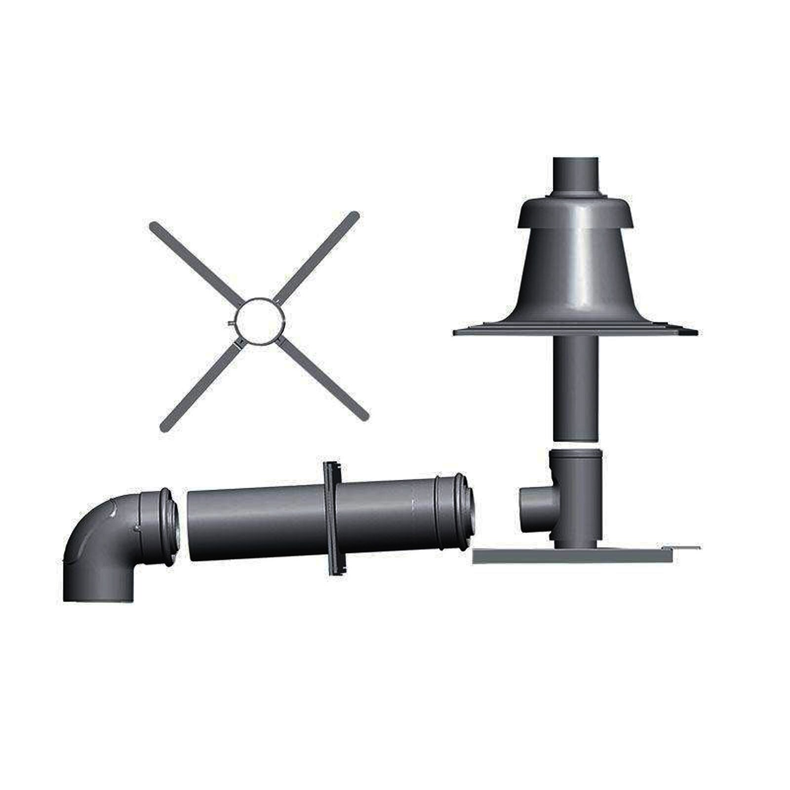 Wolf Paket Abgasleitung DN80/125 Schachteinbau, Abdeckung Kunststoff