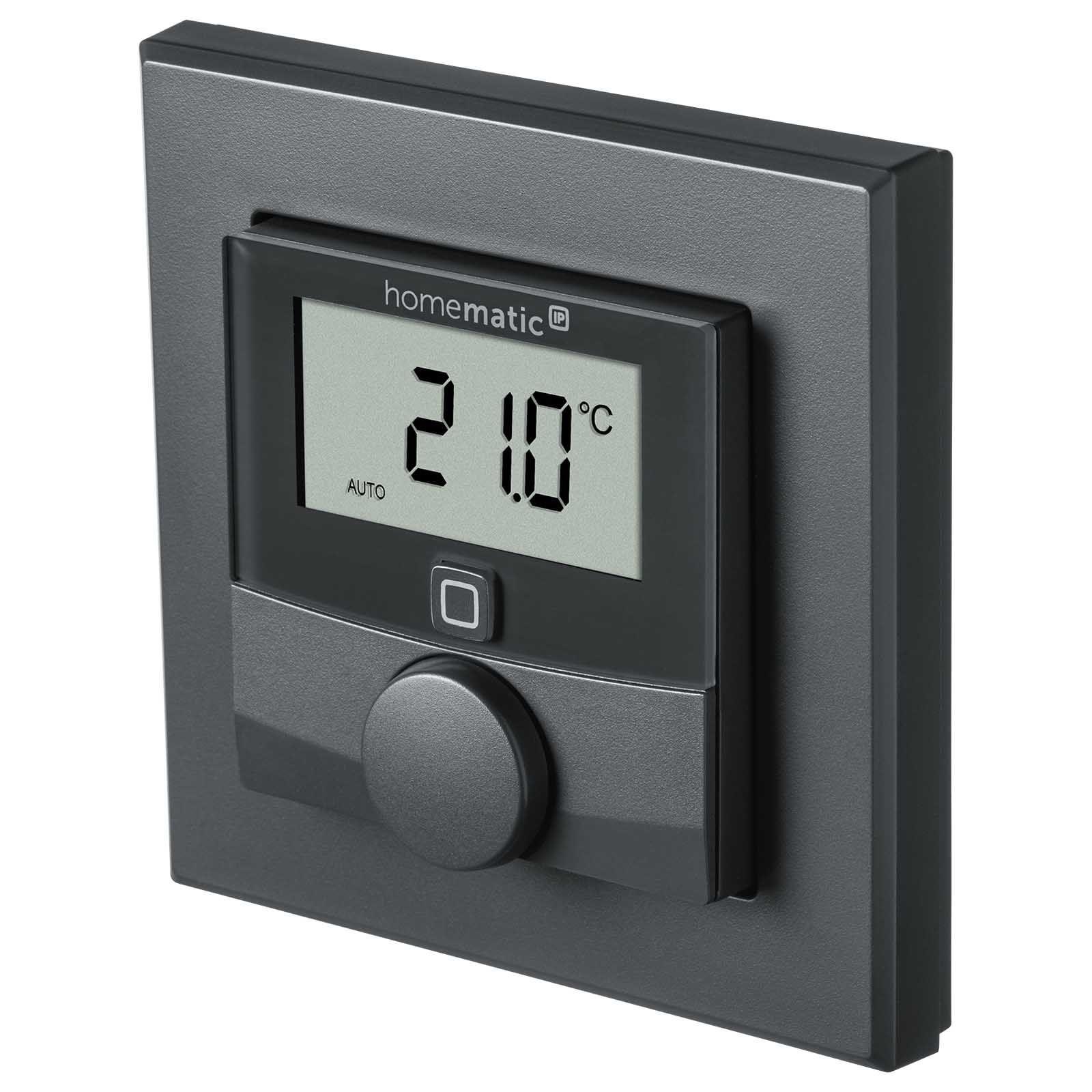 Homematic IP Smart Home Wandthermostat HmIP-WTH-A mit Luftfeuchtigkeitssensor anthrazit
