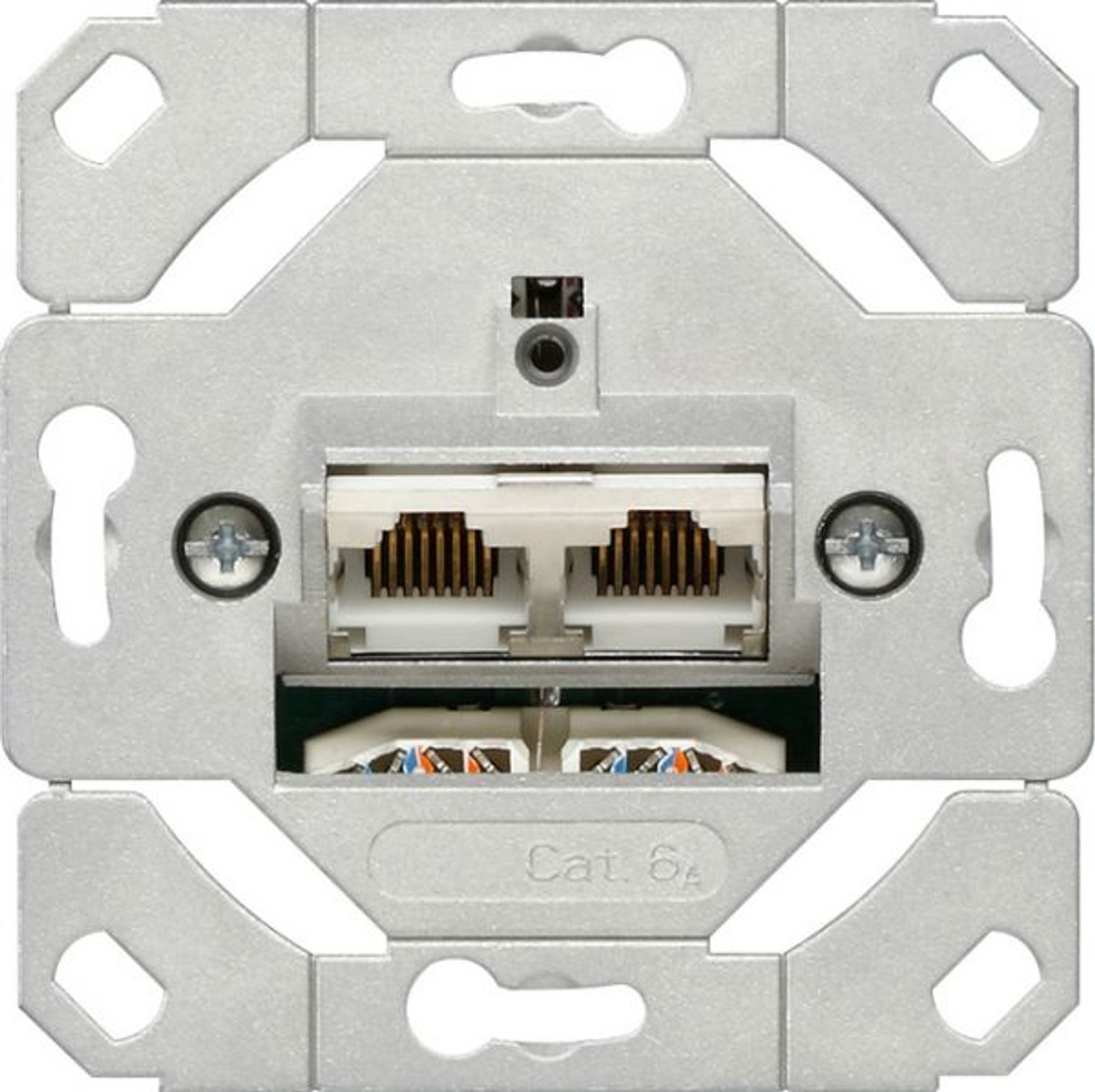 Gira Anschlussdose Cat6A 2xRJ45 unten 245200 LSA