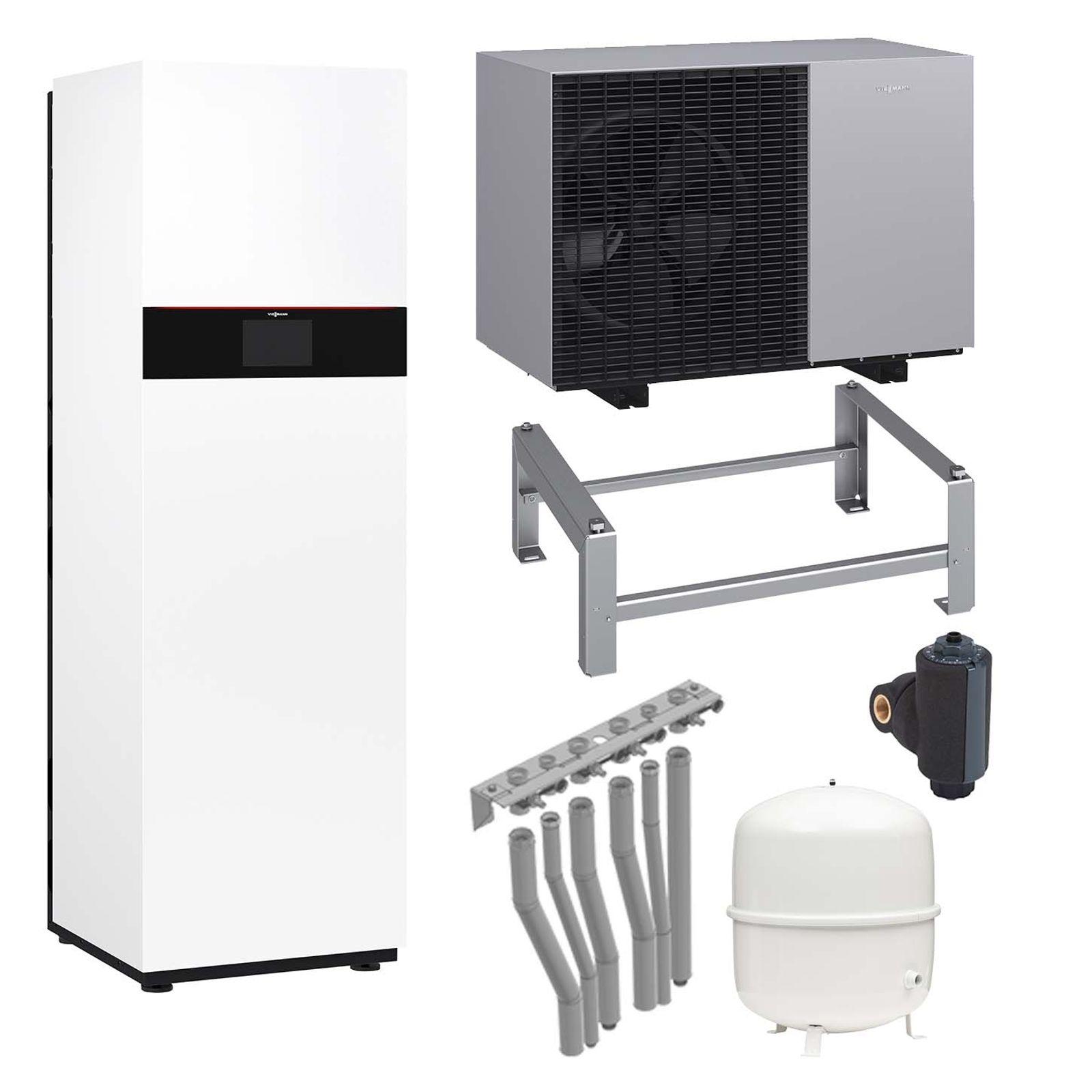 Viessmann Paket Vitocal 151-A Luft/Wasser-Wärmepumpe 5 kW AWOT-M-E-AC 151.A06 230V Monoblock mit Montagehilfe Anschluss nach oben