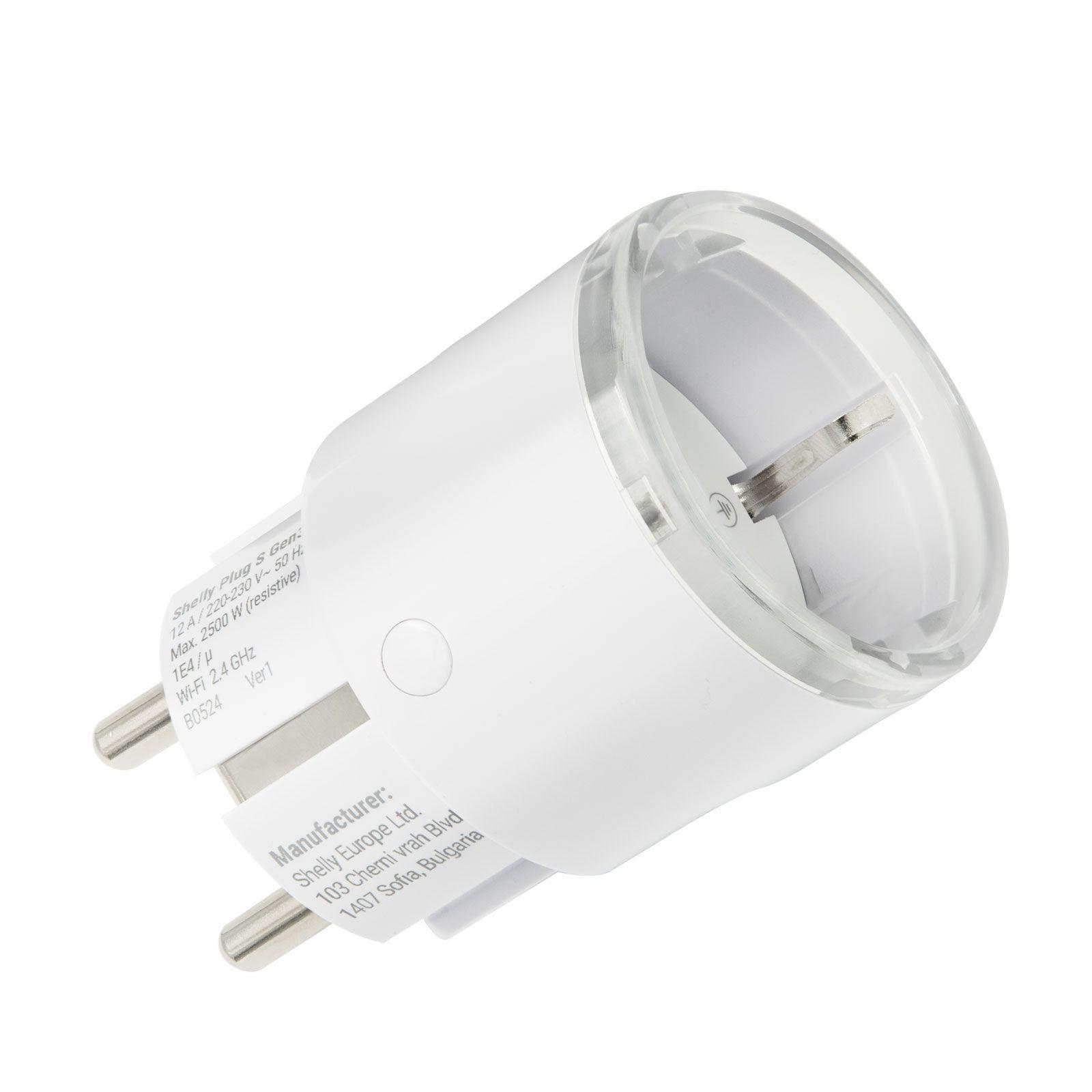 Shelly Plug S Gen3 Smarter, Matter-kompatibler Stecker mit Leistungsmessung, weiß