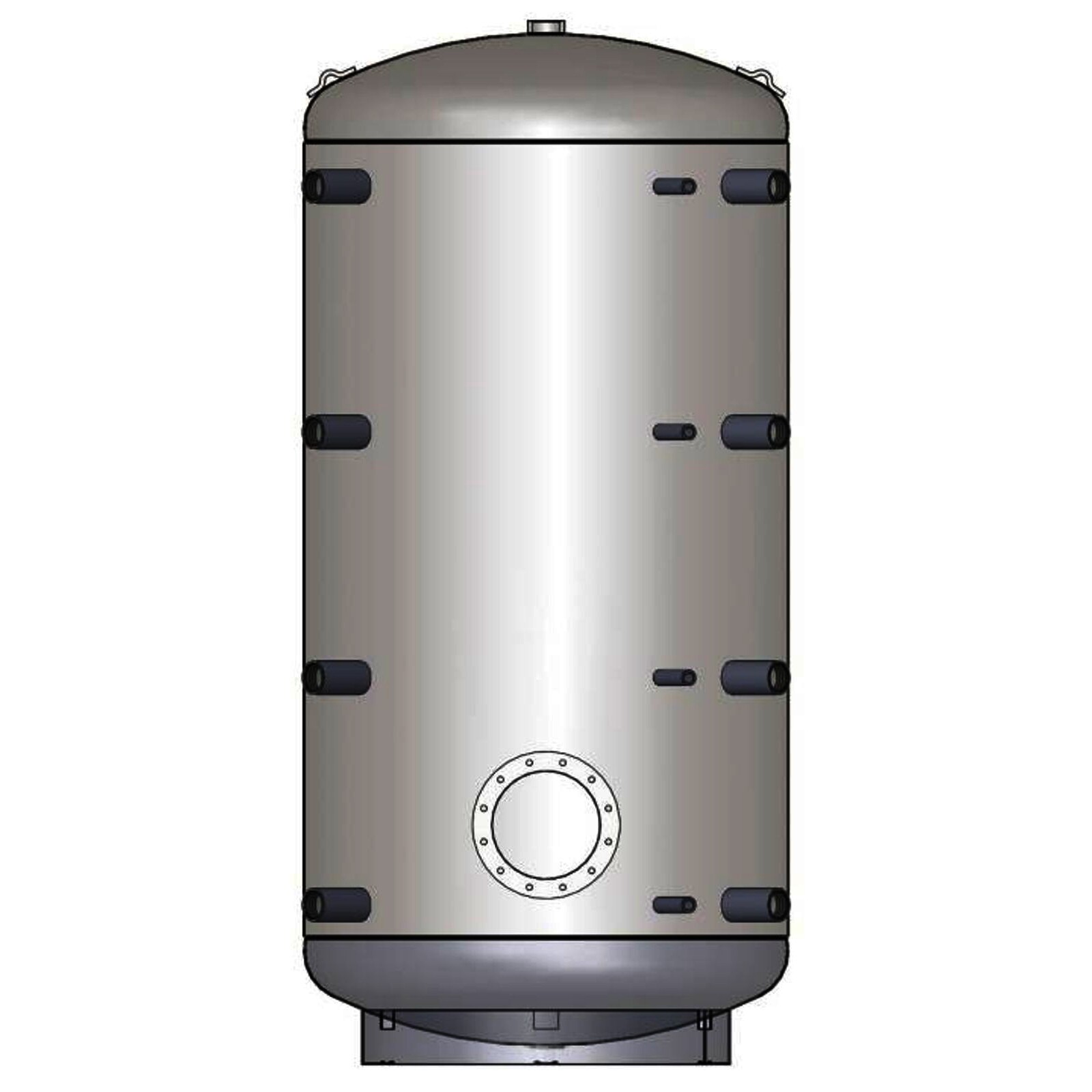 Pufferspeicher PSF 1000 Liter mit Flansch Durchmesser 240 mm und 100 mm Isolierung