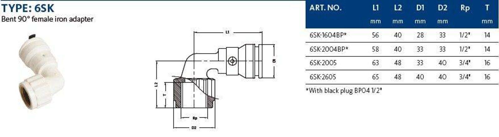 Aluverbund Steckfitting Henco Vision Übergangswinkel Innengewinde 90° 16 x 2 - 1/2"