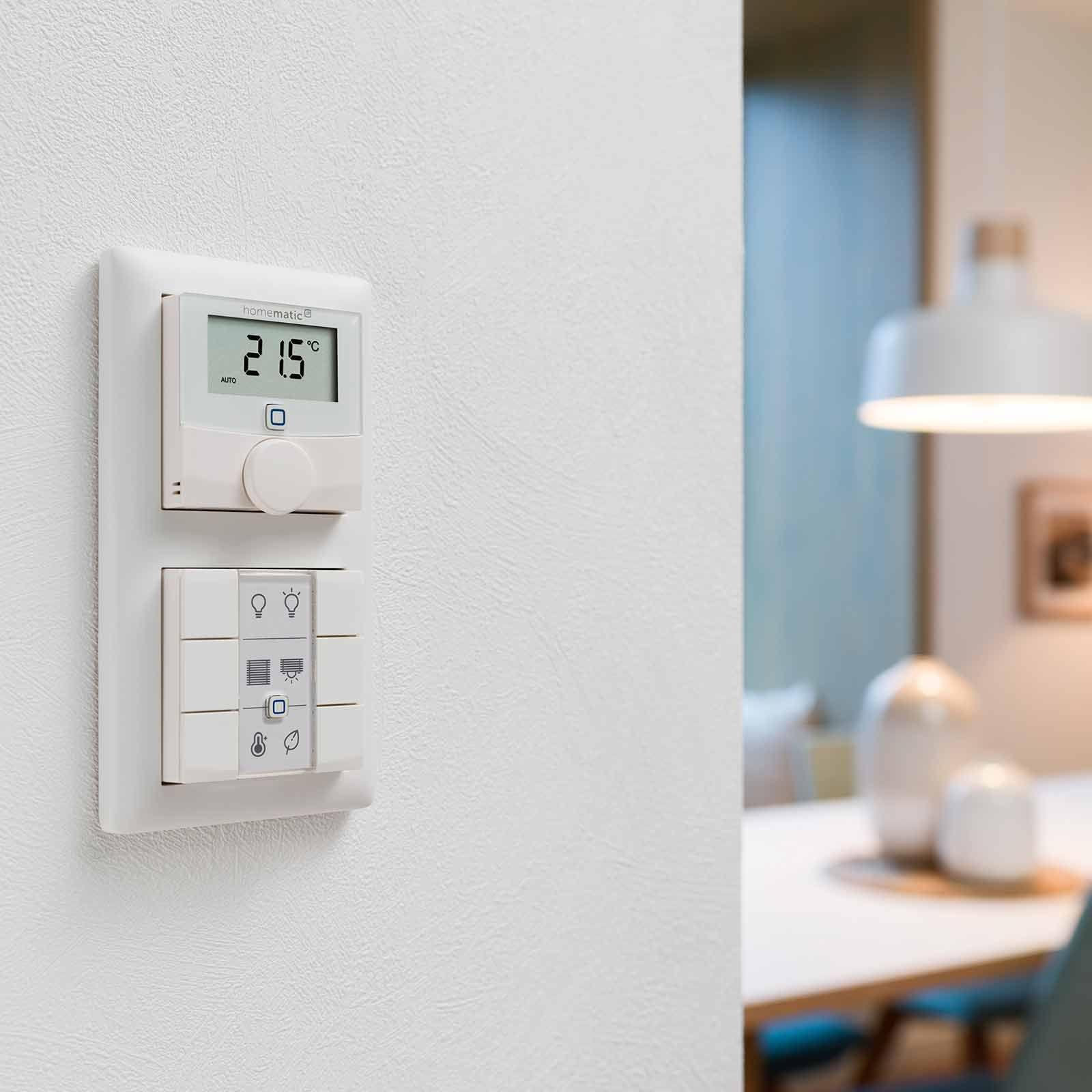 Homematic IP Smart Home Wandthermostat mit Schaltausgang HmIP-BWTH - für Markenschalter, 230 V