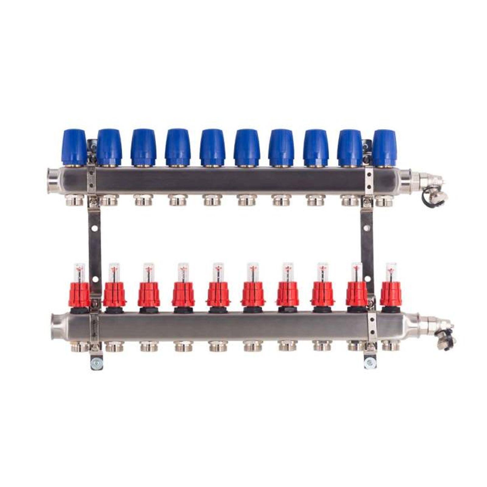 Heizkreisverteiler Komplettset BASIC für Fußbodenheizung 10 Heizkreise
