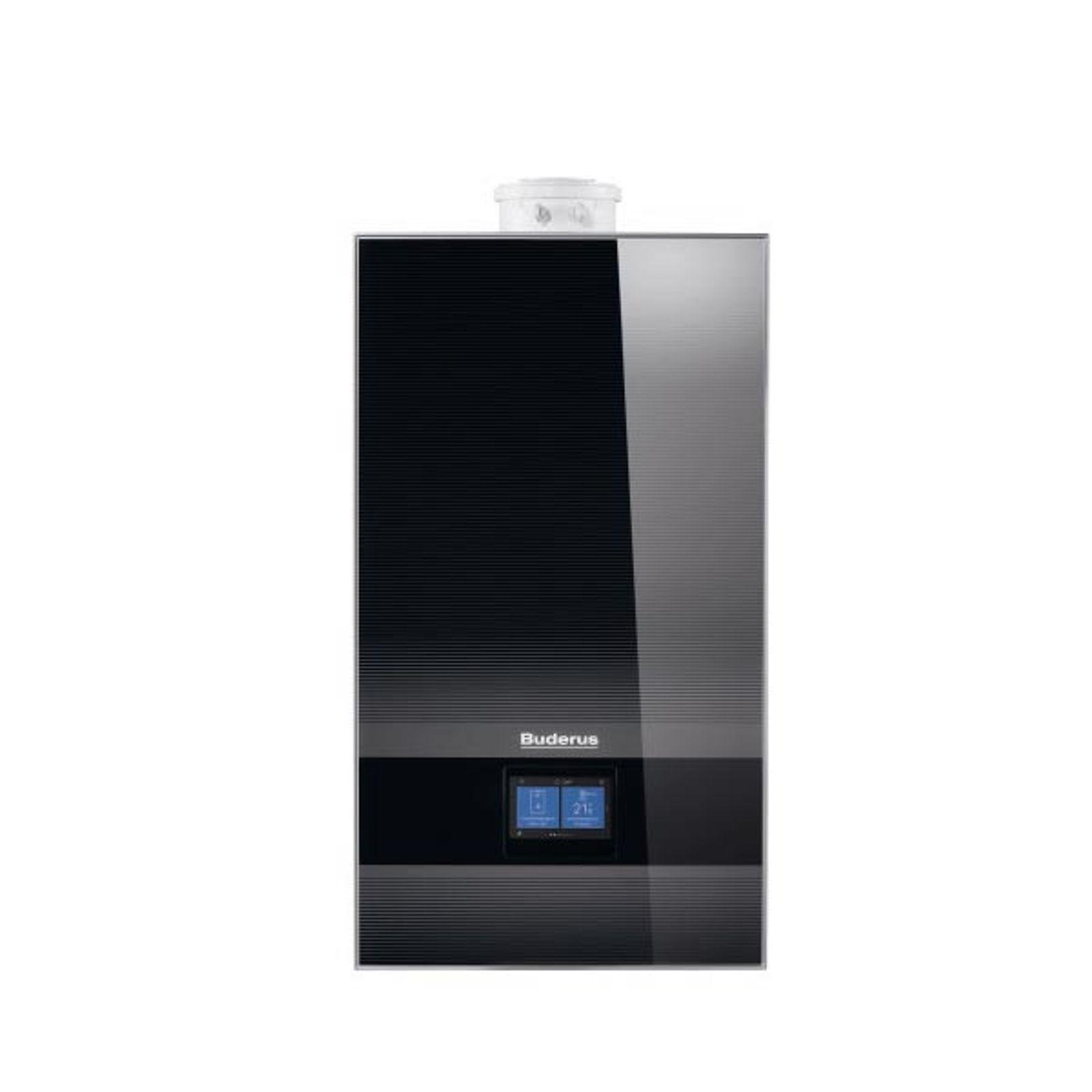 Buderus Gas-Brennwert Paket Kombigerät Logamax plus GB182i.2-15 H 15 kW in schwarz inkl. 150 l Speicher EBS-PU150