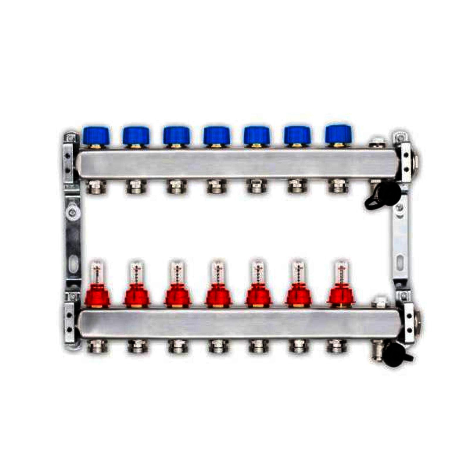 70 m² Set Tackersystem Rollbahn 25 mm WLG 045 16x2 Alu-Verbundrohr Raster 10 cm 7 Heizkreise LCD Regler 230 V + Zubehör