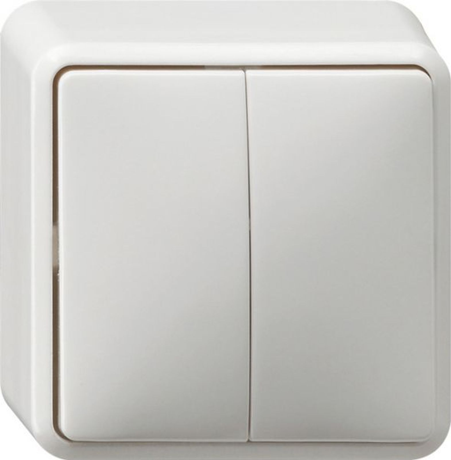 Gira Serienschalter reinweiß AP IP20 2-fach AP 010513
