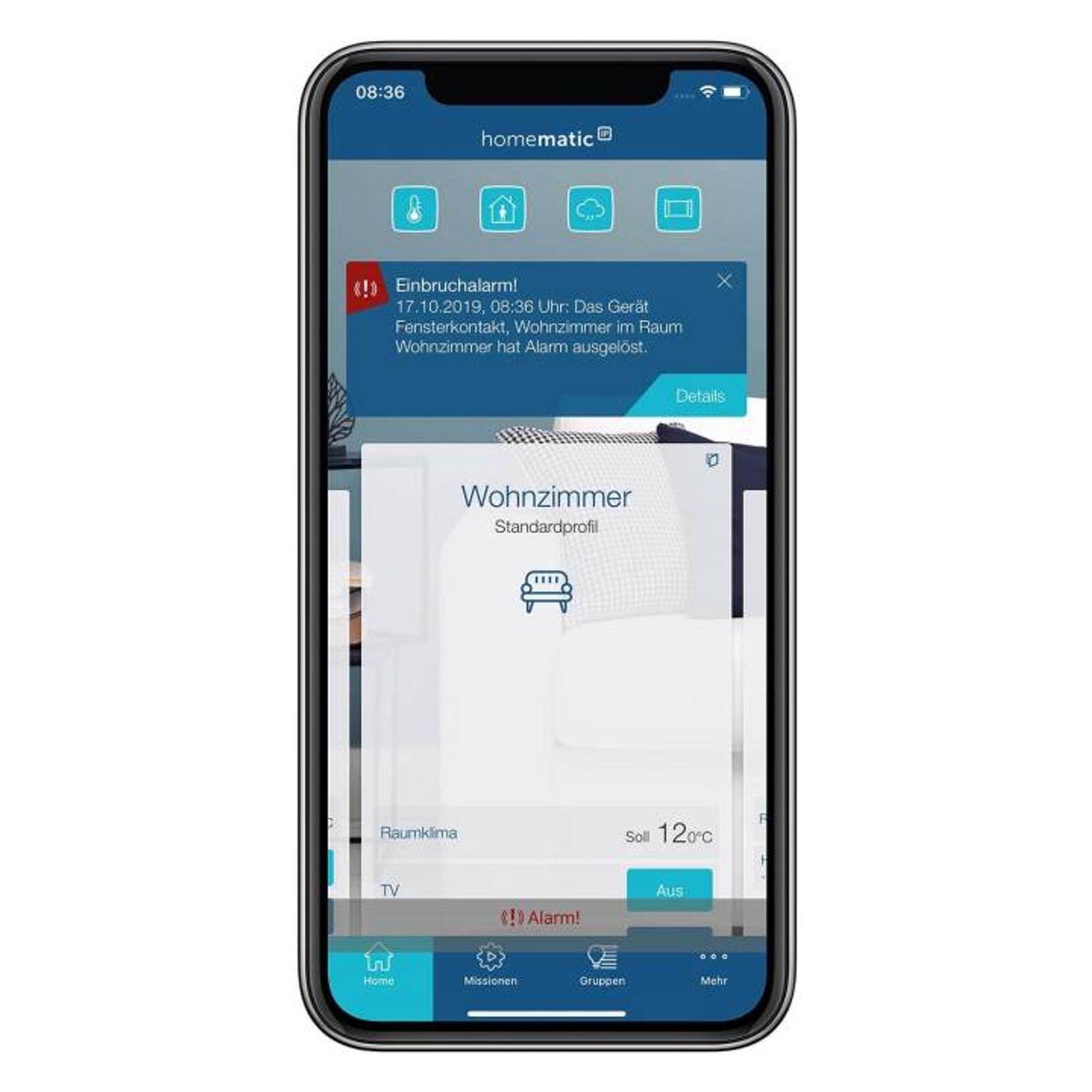 Homematic IP Smart Home Fenster- und Türkontakt HmIP-SWDO-PL-2 - optisch, plus