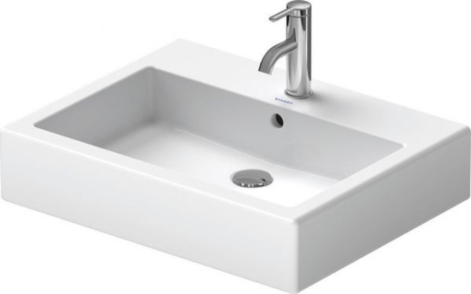 Waschtisch Vero 600 mm m.ÜL, m.HLB, 1 HL, geschl., weiß