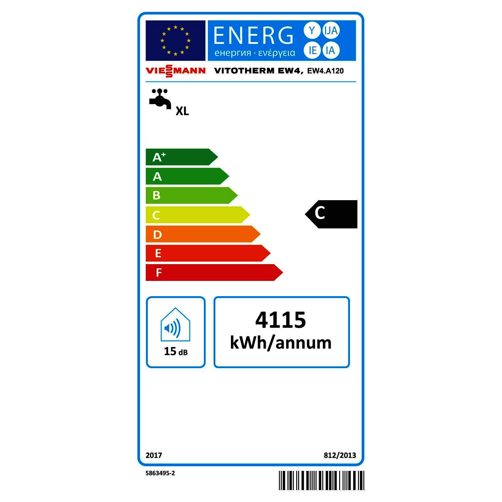 Viessmann Elektro-Wandspeicher Vitotherm EW4 120 Liter Typ EW4.A120