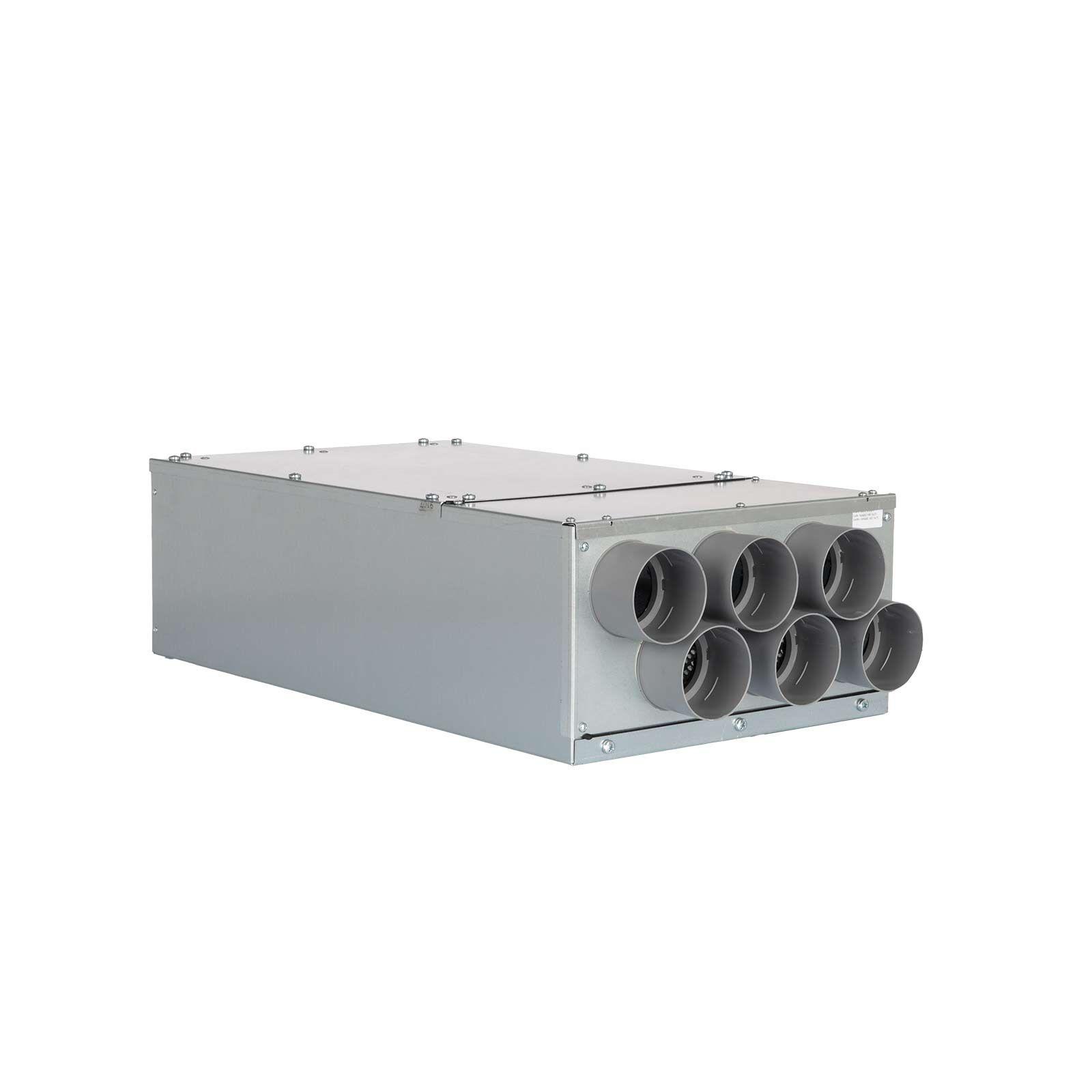AERIVA Luftverteiler 6x DN75 für Kunststoff-Flexkanal mit Schalldämpfer DN160