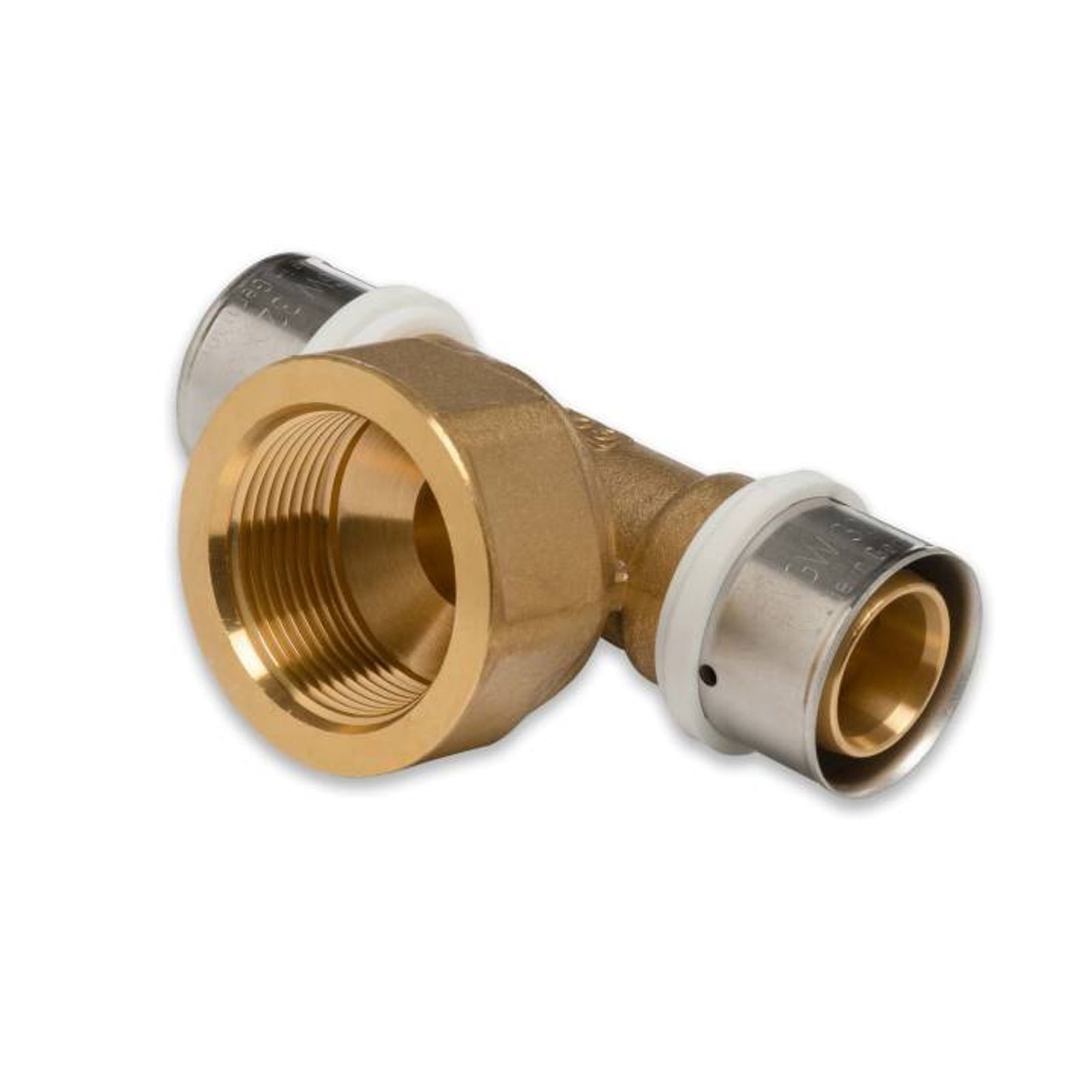Selfio-Press Aluverbund Pressfitting  T-Stück Innengewinde 32 x 3 - 1 1/4" - 32 x 3 TH + U Kontur DVGW