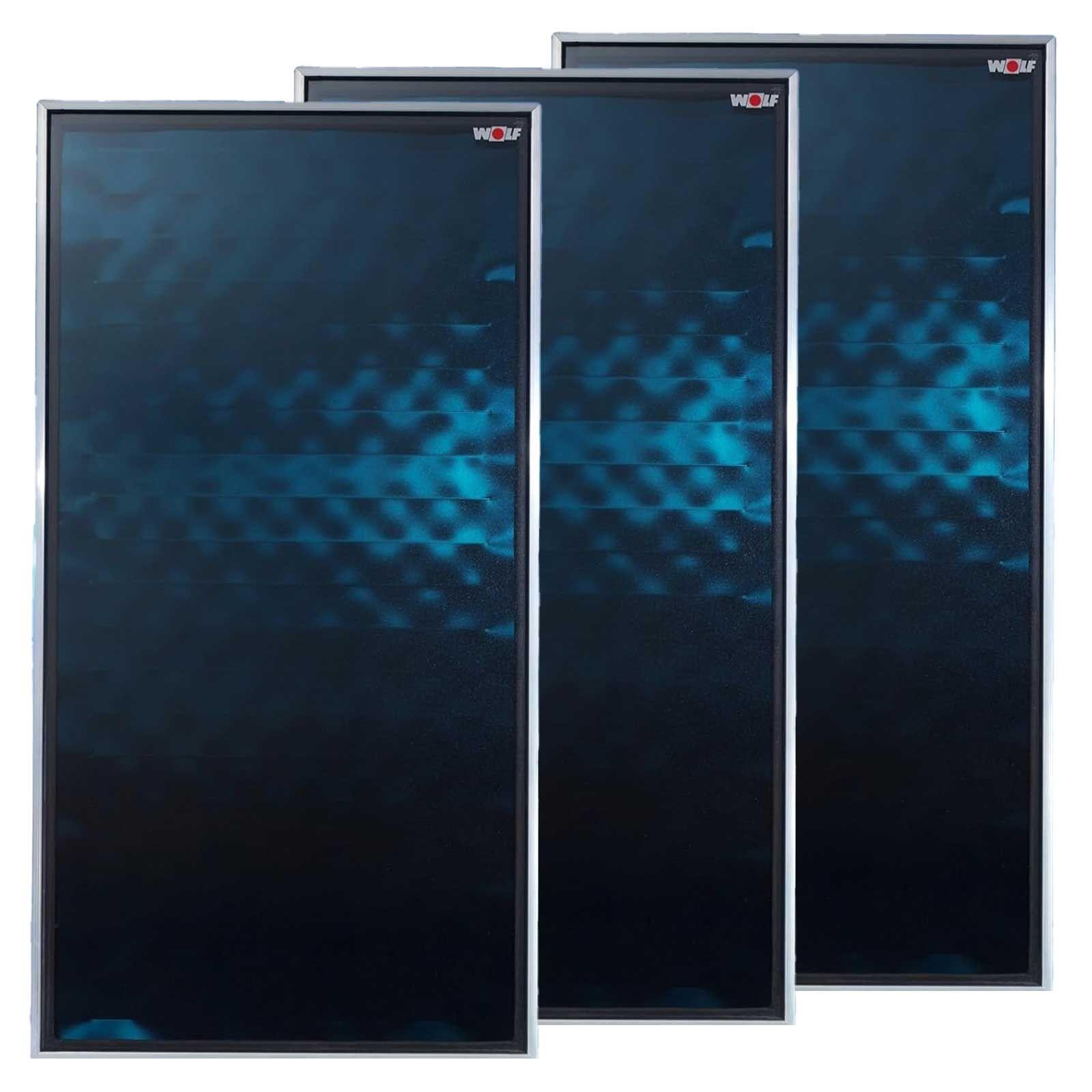 Wolf Solar Paket 6,9 m² mit 3 Flachkollektoren TopSon F3-1, SM2-2 Regelung