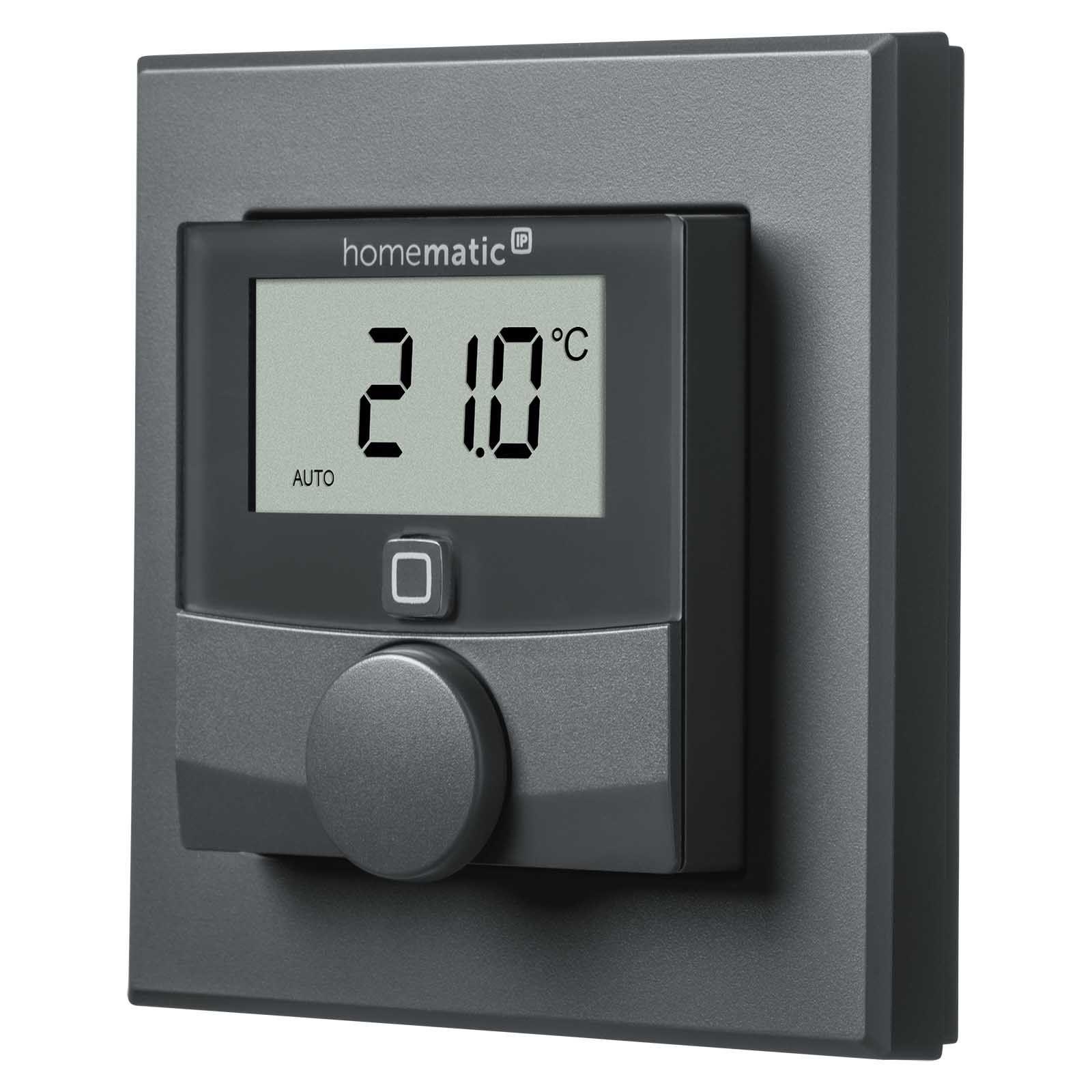 Homematic IP Smart Home Wandthermostat HmIP-WTH-A mit Luftfeuchtigkeitssensor anthrazit