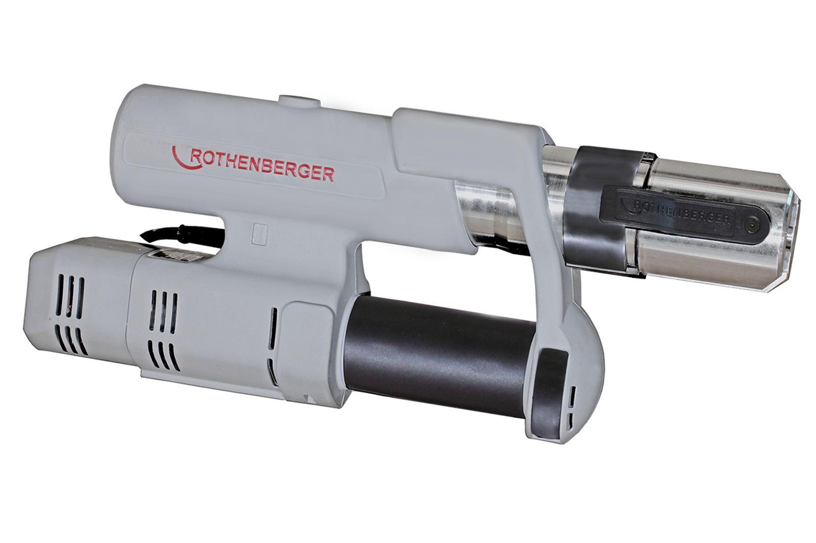 Rothenberger elektrohydraulische Fitting - Pressmaschine ROMAX AC ECO, Set mit Pressbacken Kontur "V"