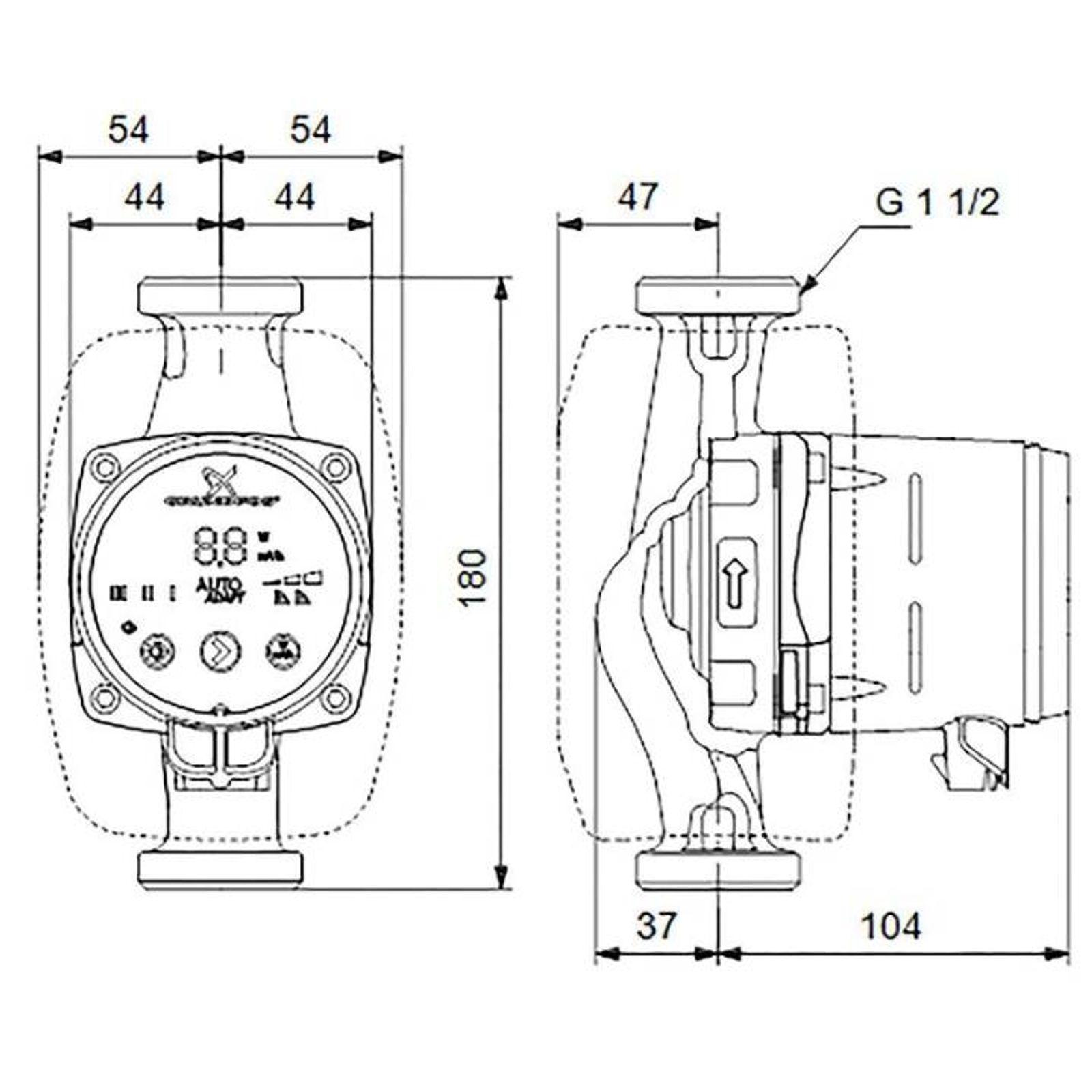 Grundfos Alpha2 Hocheffizienz-Umwälzpumpe 25-60 N 180 mm