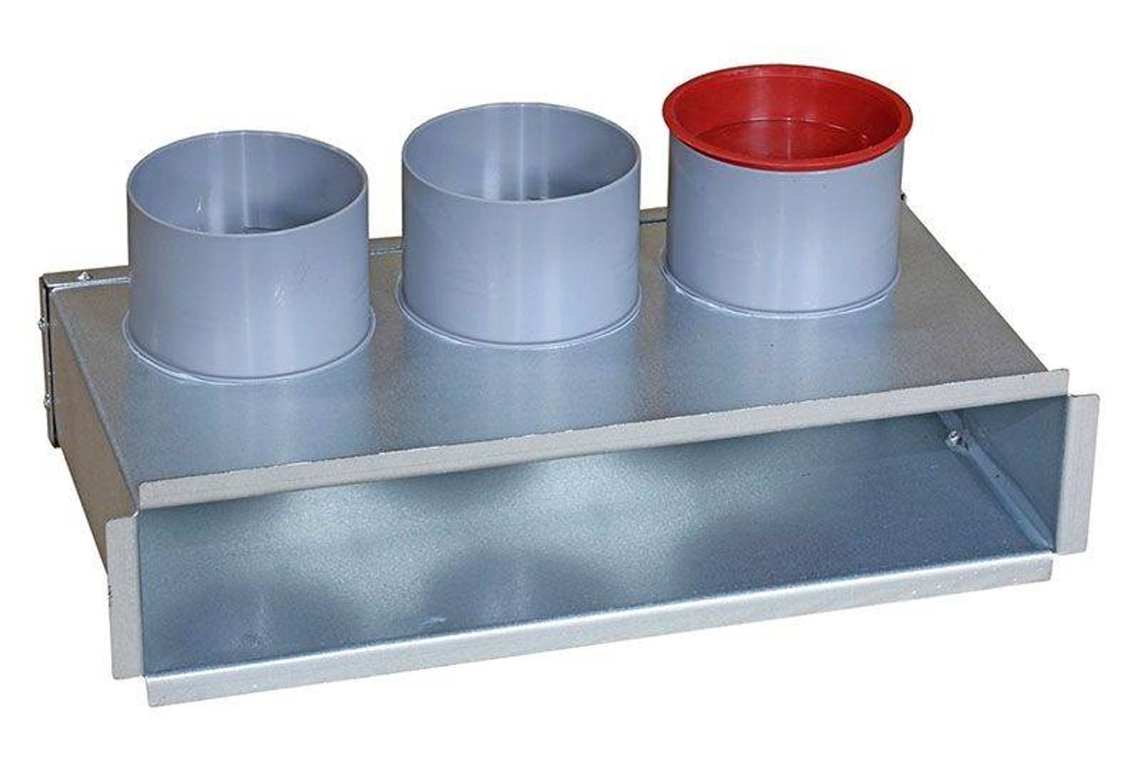 3-fach Luftanschlusskasten Zu- und Abluftgitter DN 75 mm 305 mm x 57 mm