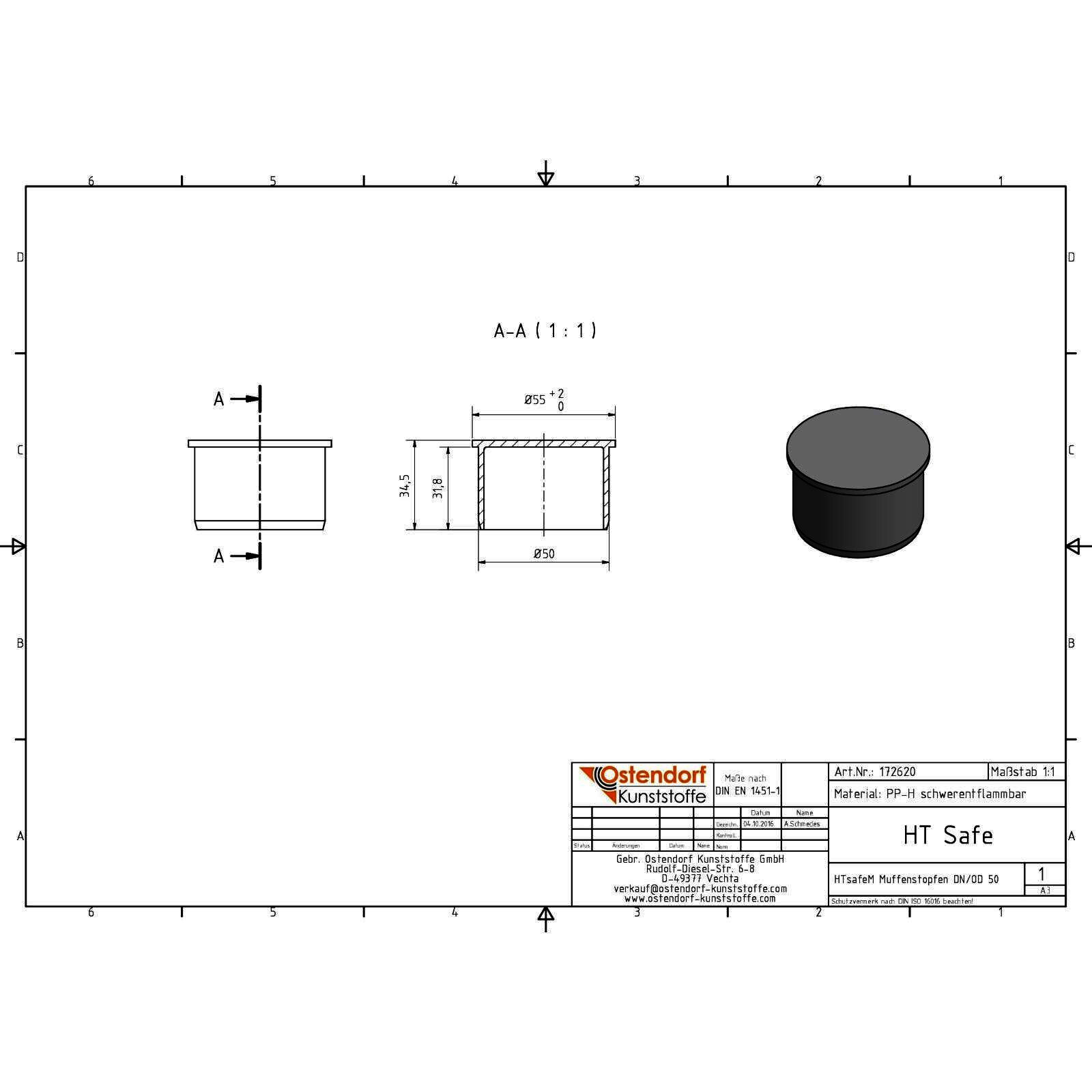 HTsafe Muffenstopfen DN 50