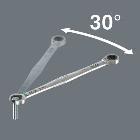 Wera 6007 Joker 5 Set 1 Maul-Ringratschenschlüssel-Satz, 5‑teilig