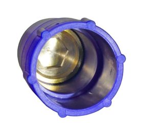 Baustopfen mit Messinggewinde 1/2 Zoll blau (Press-, Prüf-, Blindstopfen)
