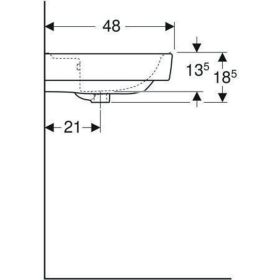 Geberit Renova Plan Waschtisch, 60x48cm o. Hl., m. Ül., weiß