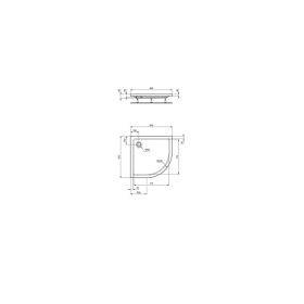 Ideal Standard Viertelkreis-Brausewanne 900x900x80mm, Weiß