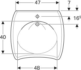 Geberit Vitalis WT, barrierefrei, 65x60c m. Hl., m. Ül., weiß