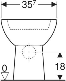 Geberit Renova Stand-WC für AP-SPK aufge Abgang horizontal, weiß