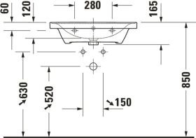 Duravit Möbelwaschtisch D-Neo, 650mm, we mit HLB, 1 HL