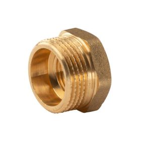 Messing Gewinde-Fitting Reduzierung 1"AG (DN 25) - 1/2"IG (DN 15) - schwere Ausführung