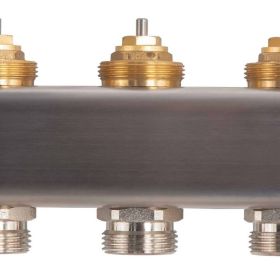 Heizkreisverteiler BASIC für Fußbodenheizung 11 Heizkreise mit Kugelhahn-Set