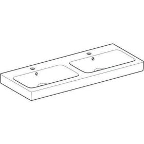 Geberit iCon Doppelwaschtisch, 120x48,5c m. Hl., m. Ül., weiß