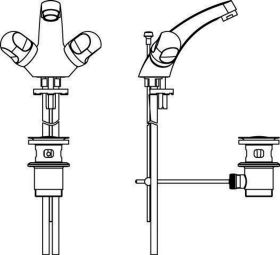Ideal Standard Zweigriff-WT-Arm. Alpha, Ausld. 120mm, Auslaufhöhe 90mm, Chrom